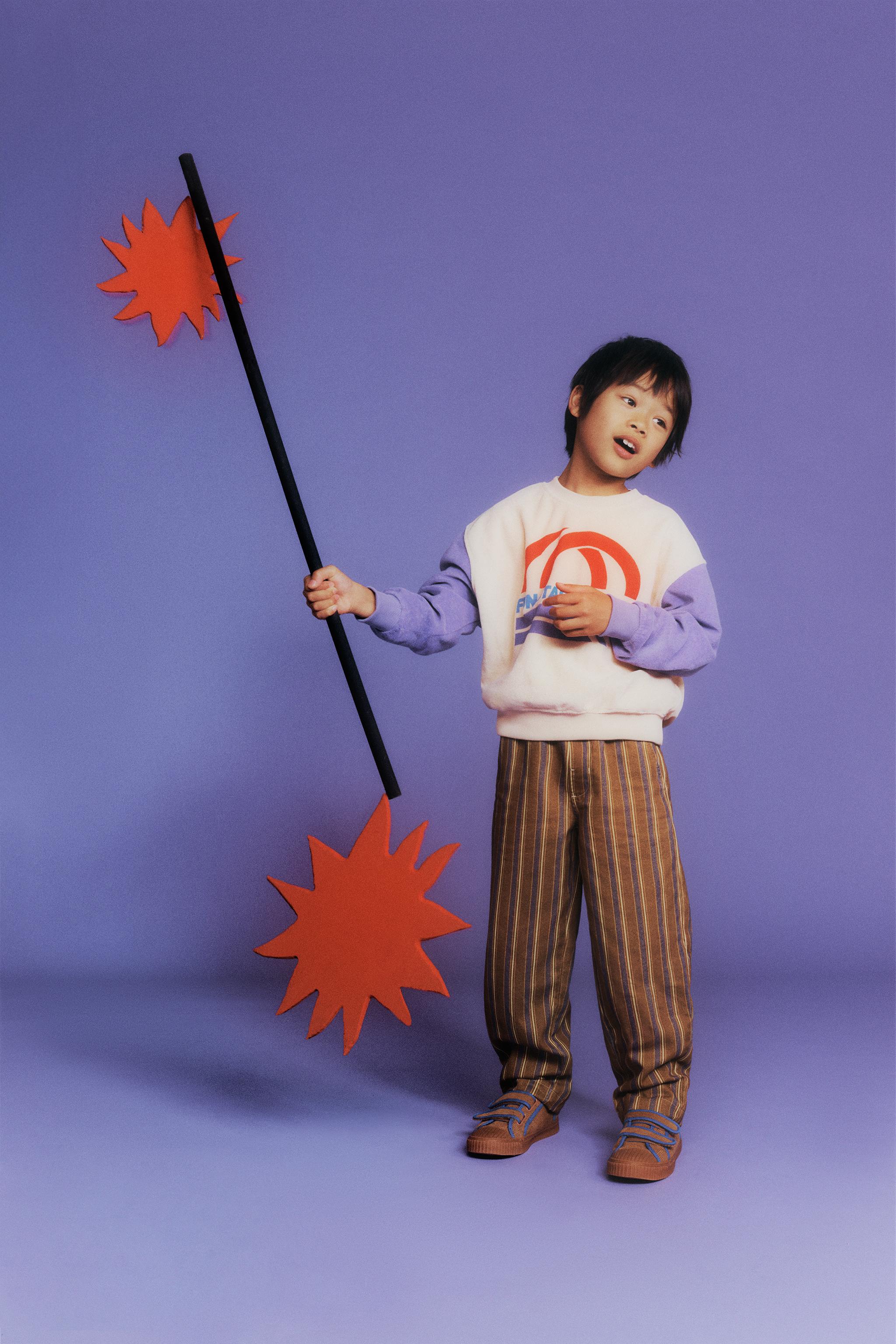 TERRY CONTRAST SLEEVE SWEATSHIRT