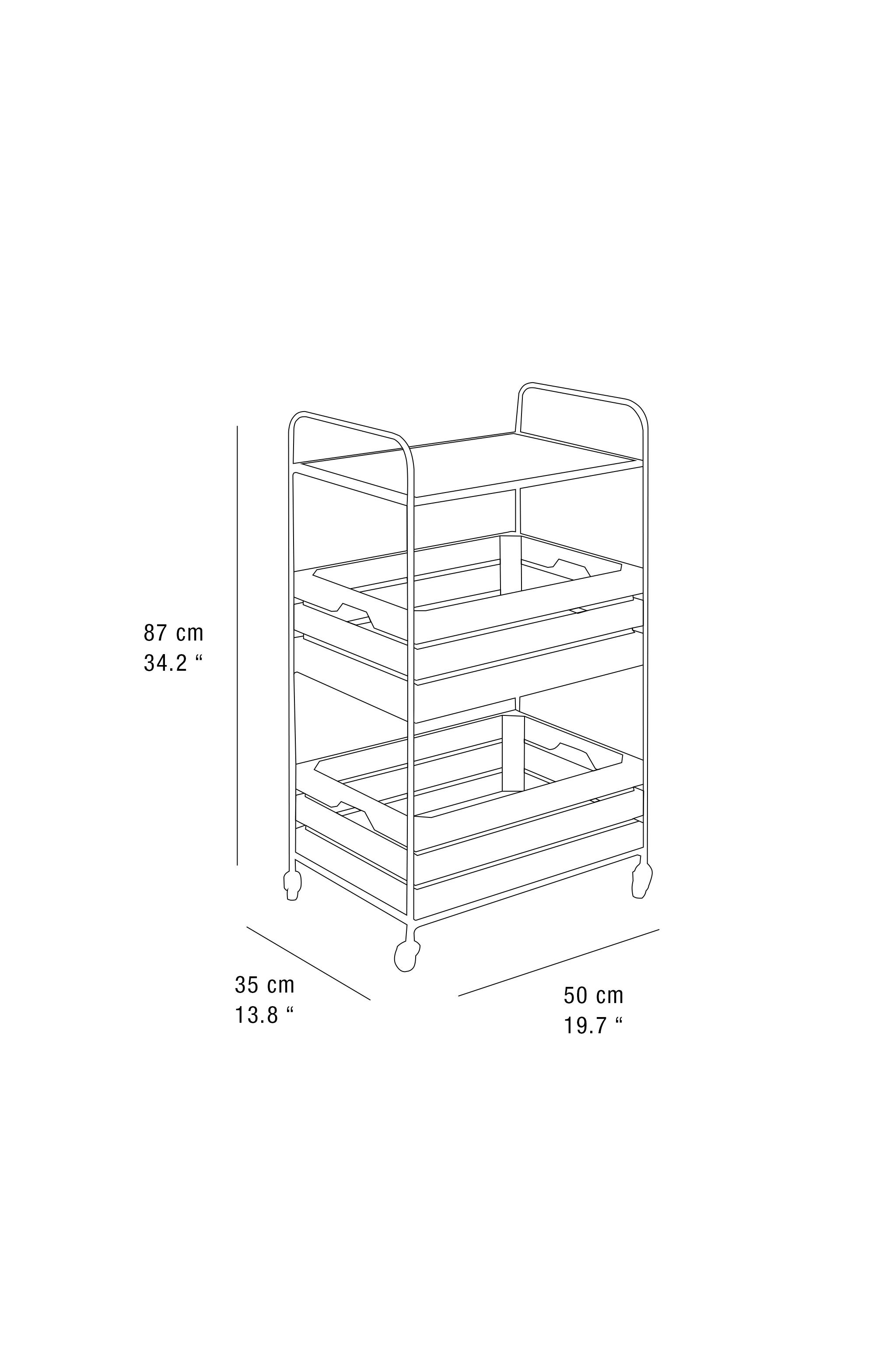 WOOD AND METAL STORAGE CART