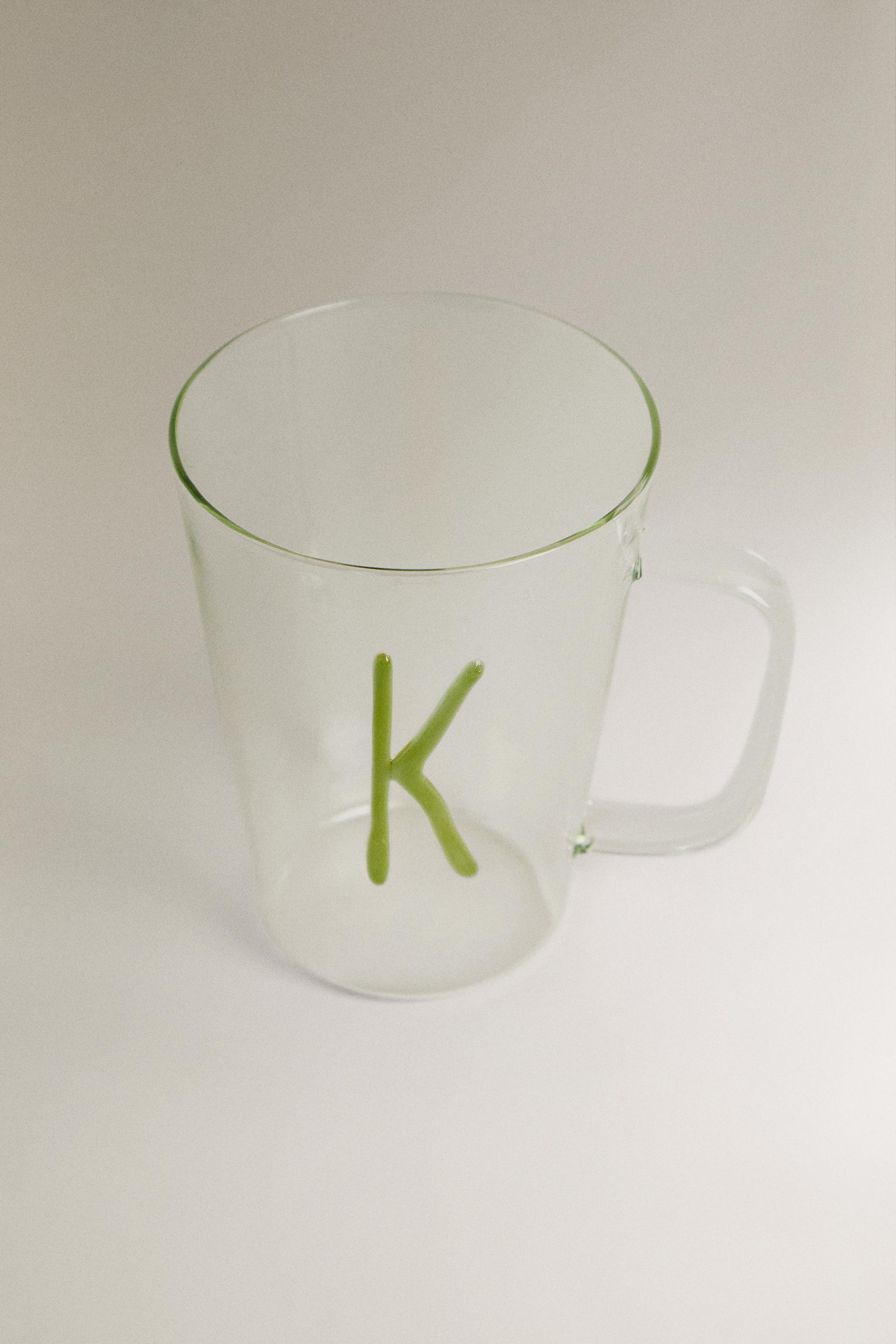 BOROSILICATE MUG WITH INITIAL K