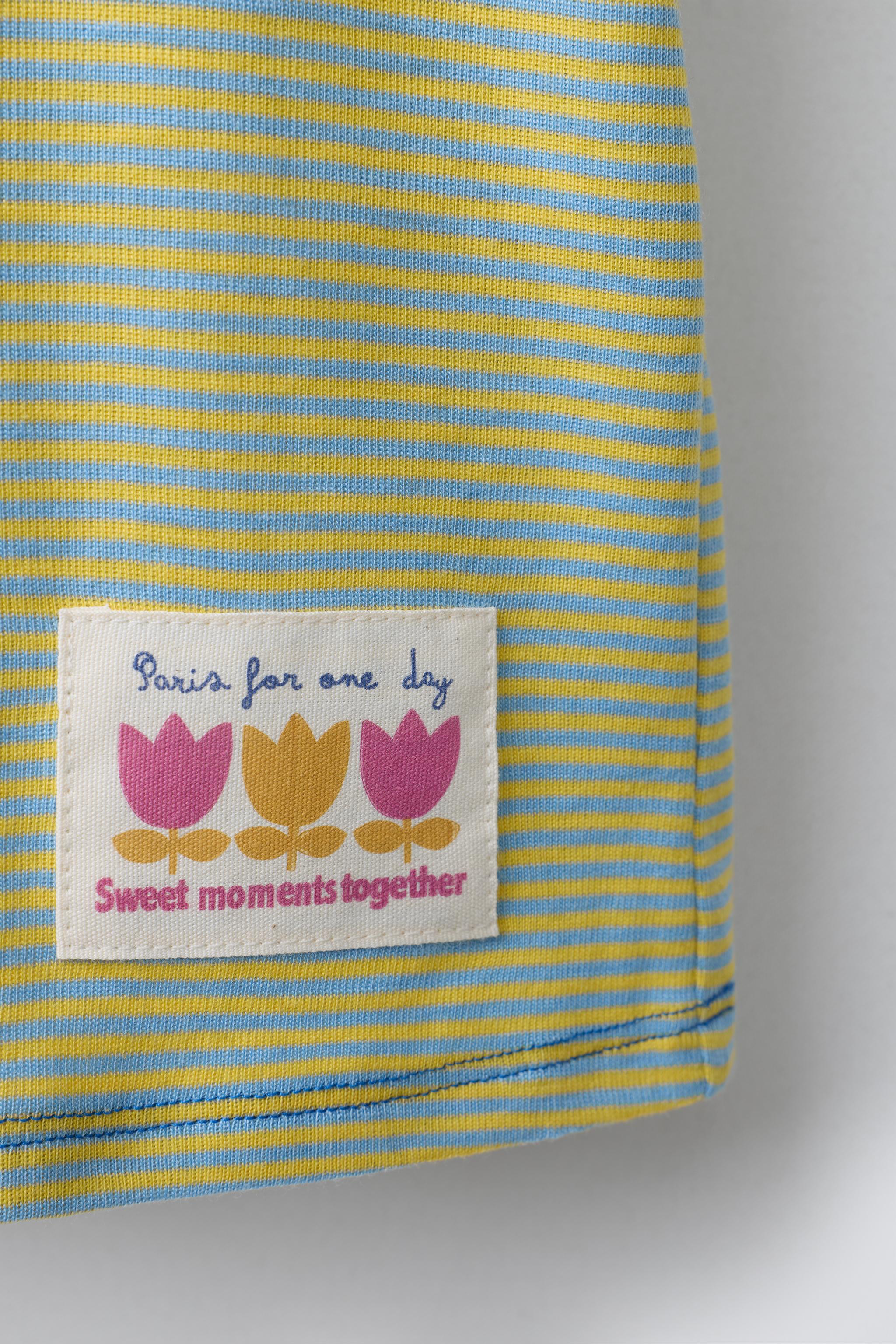 CONTRAST NECK STRIPED T-SHIRT