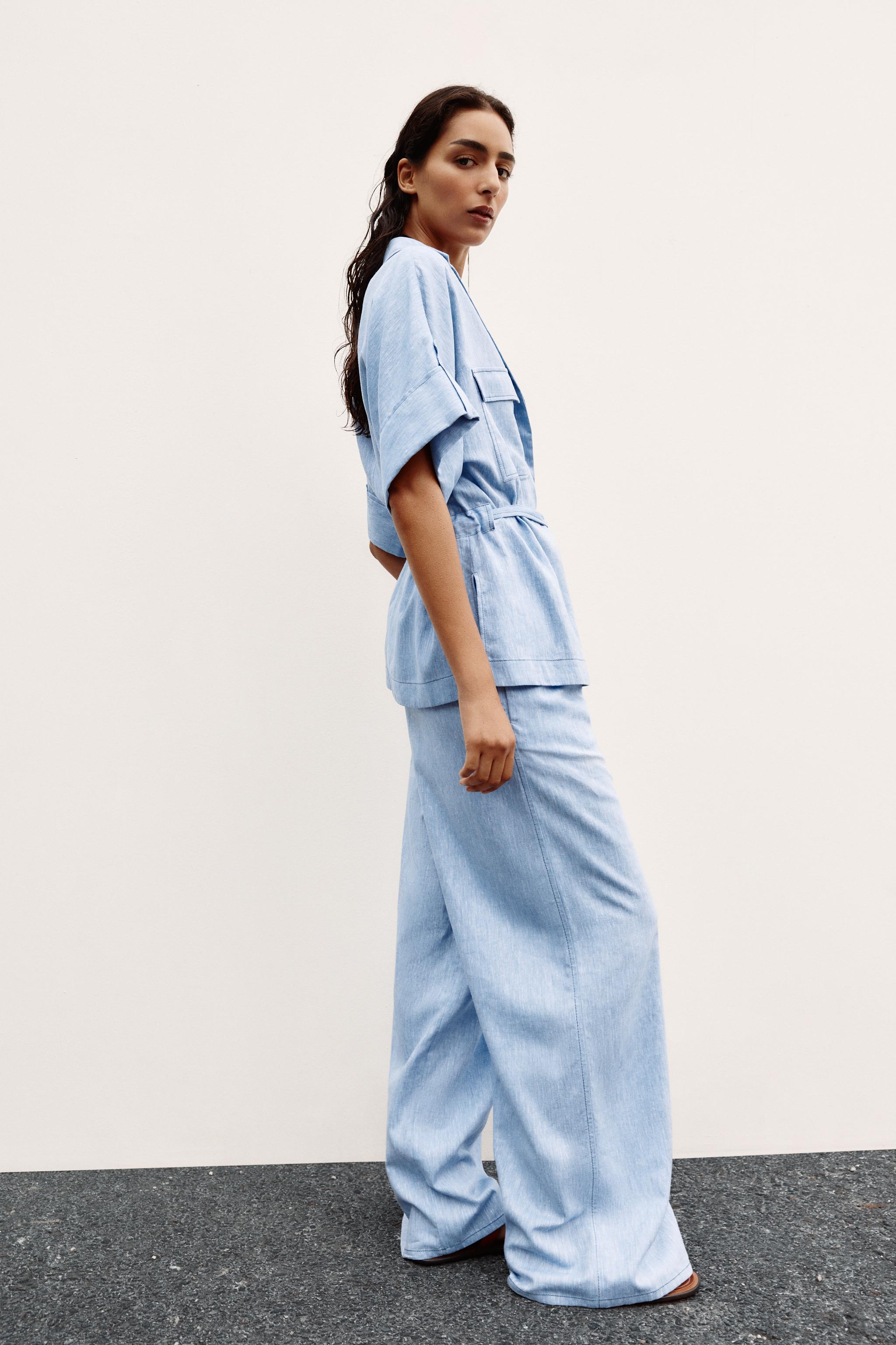 WIDE LEG LINEN PANTS