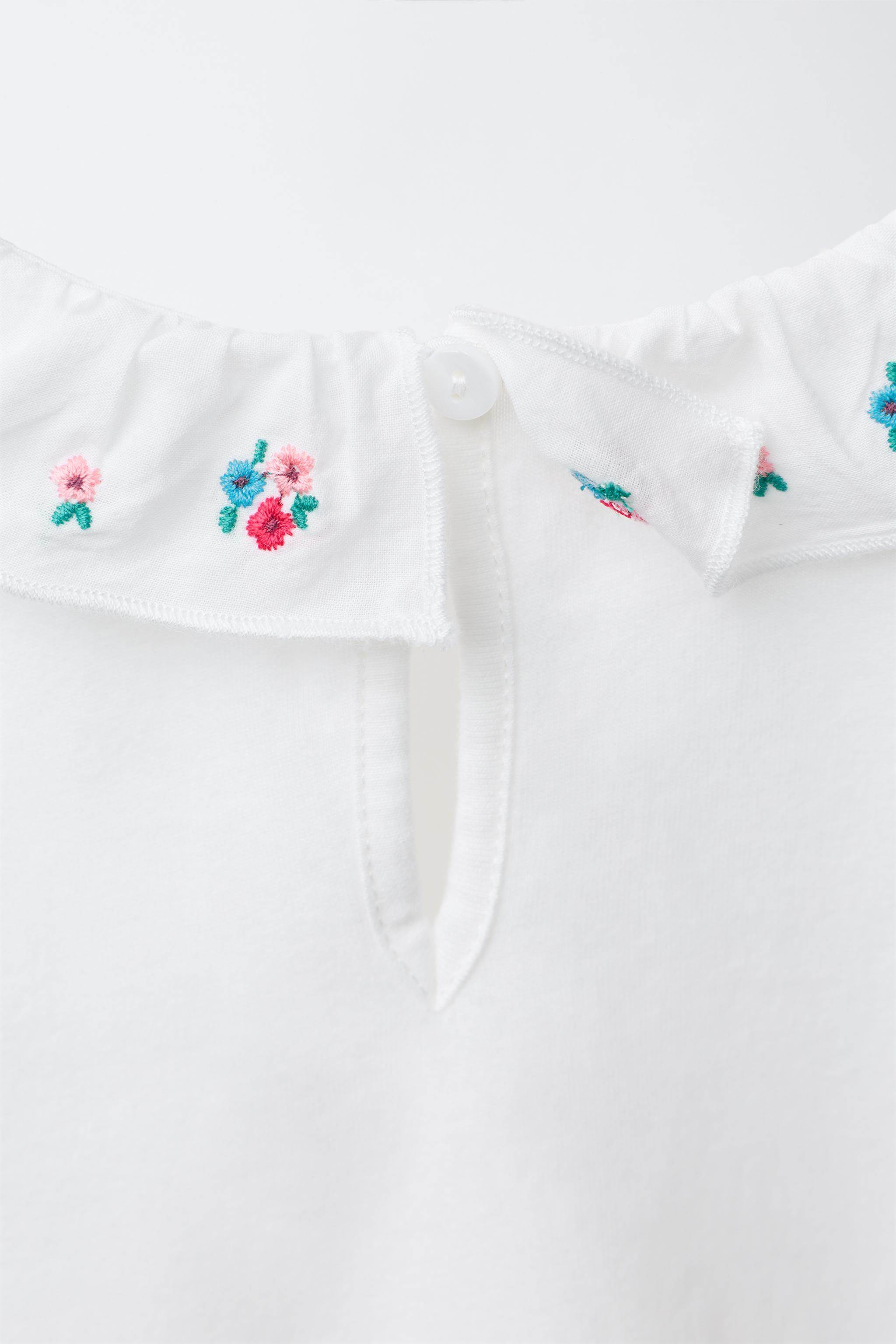 FLORAL EMBROIDERED COLLAR BODYSUIT