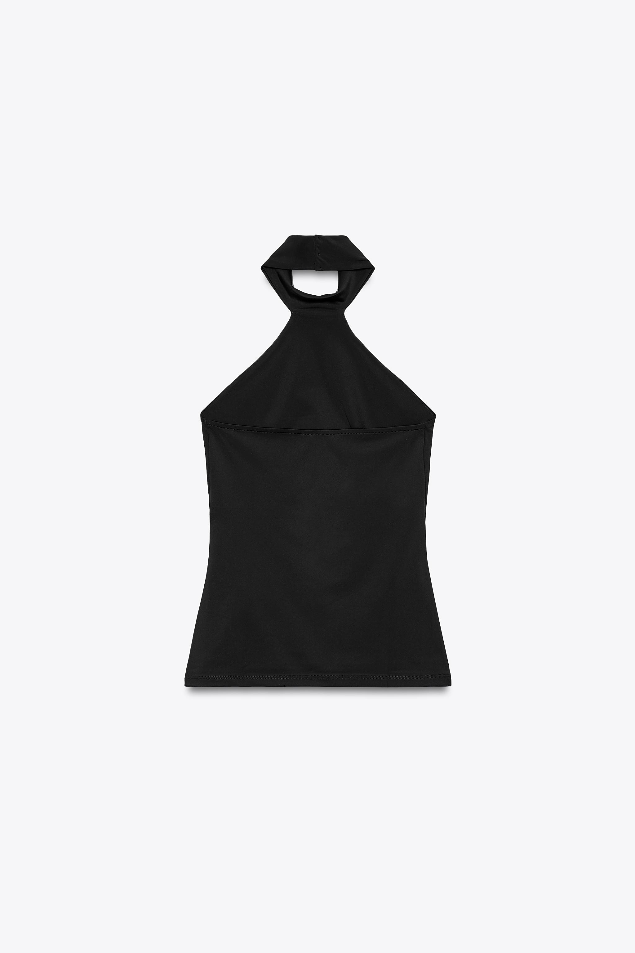 POLYAMIDE HALTER TOP
