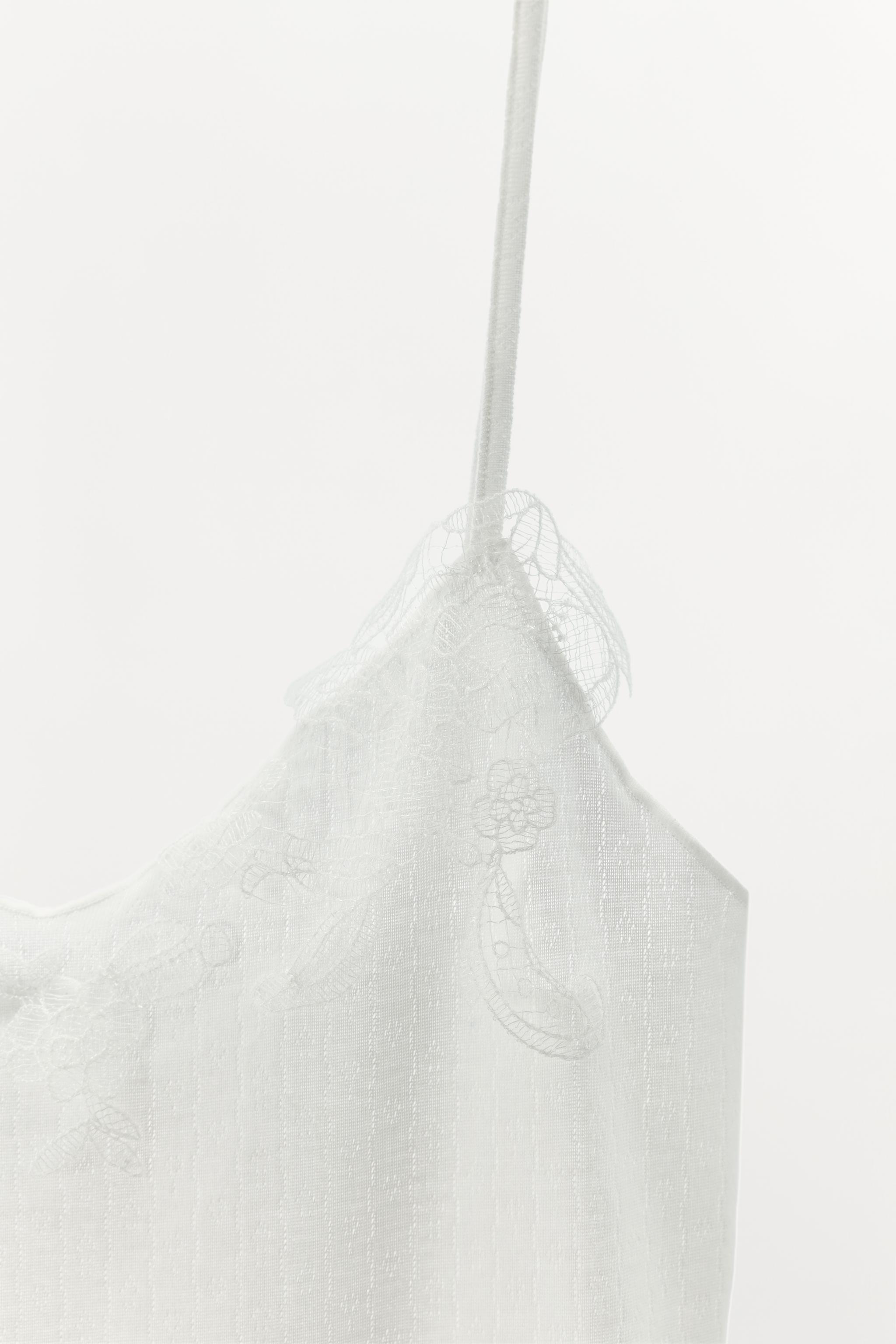 POINTELLE LACE STRAPPY TOP