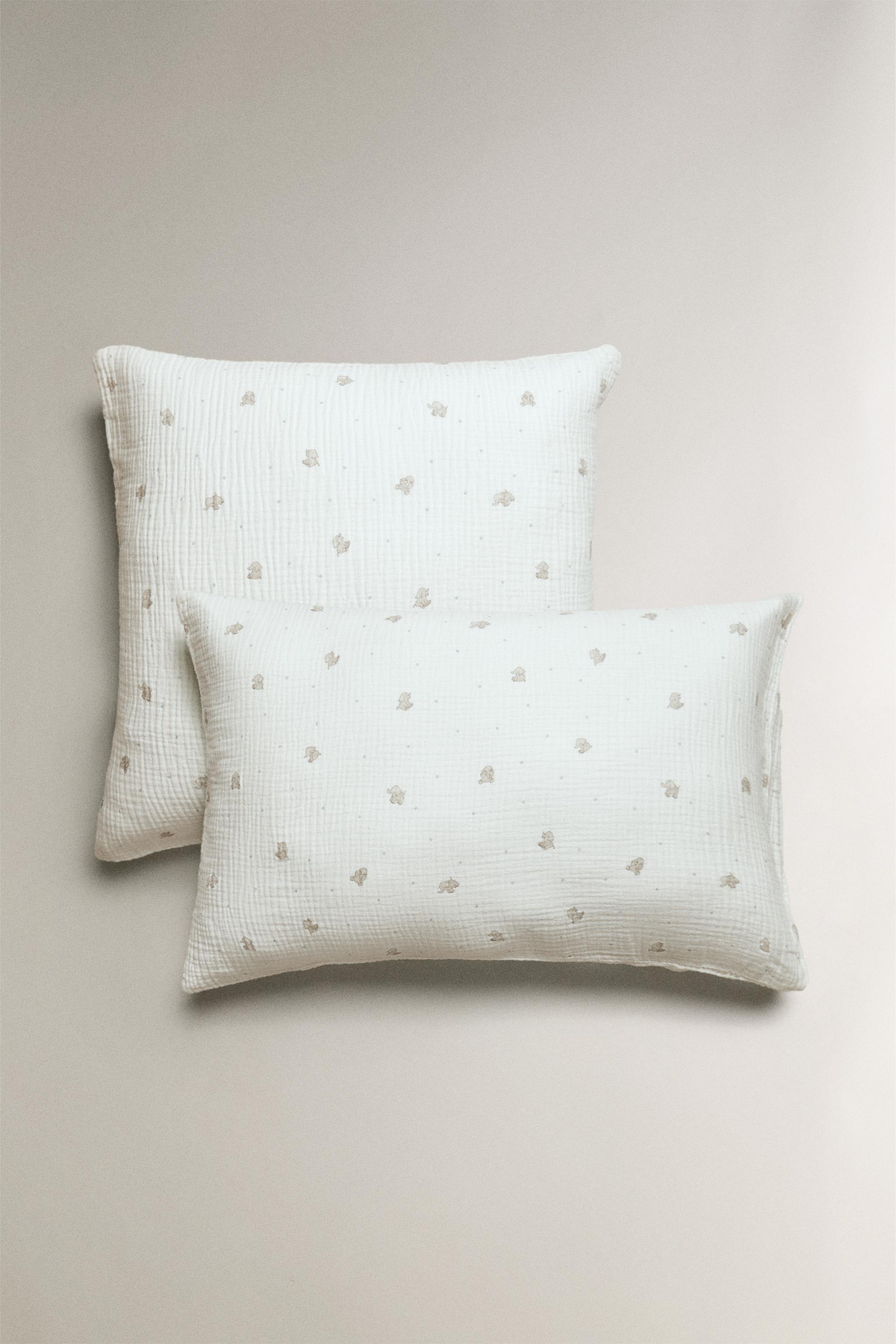 CHILDREN'S MUSLIN ELEPHANT PILLOWCASE