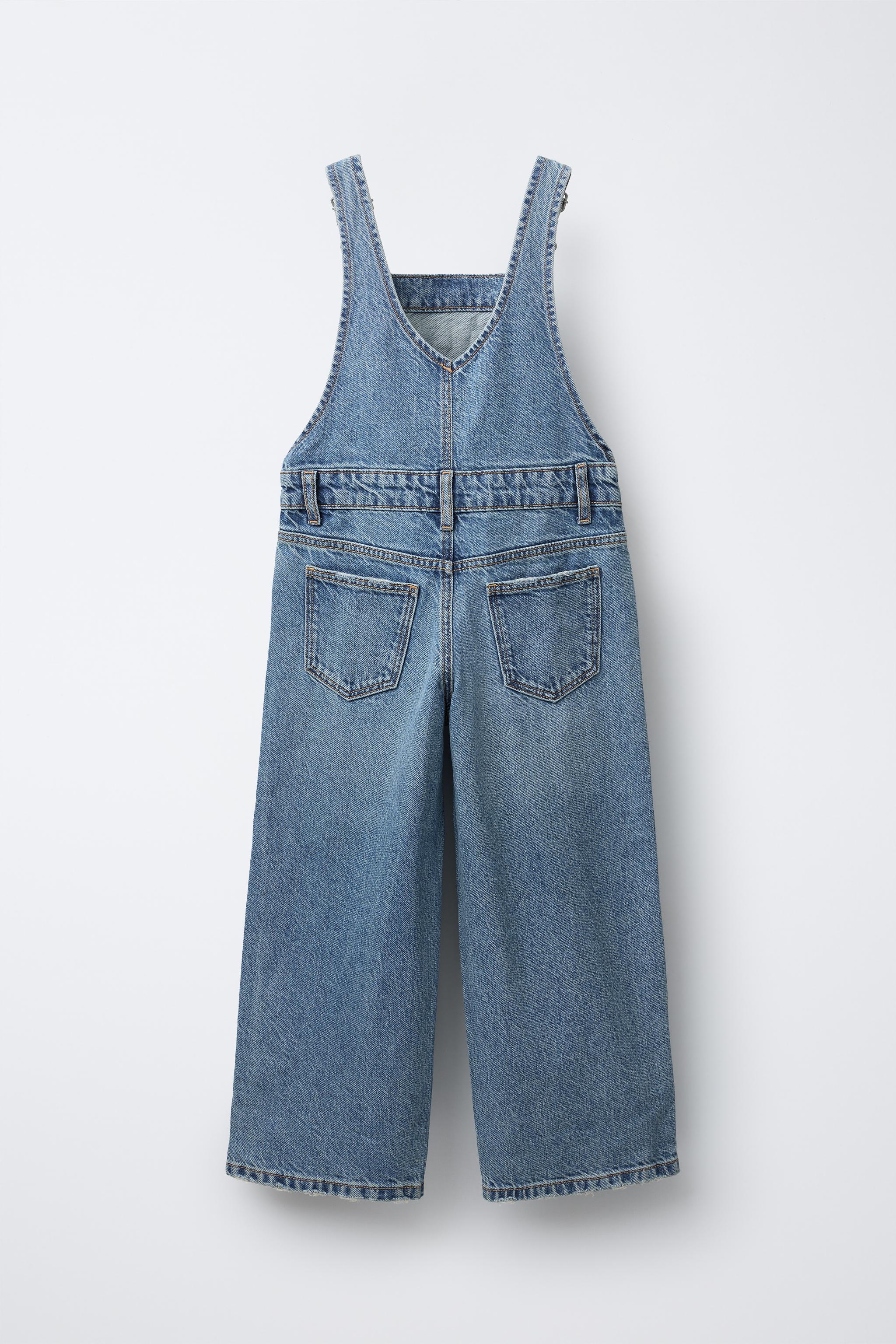 WIDE LEG DENIM OVERALLS