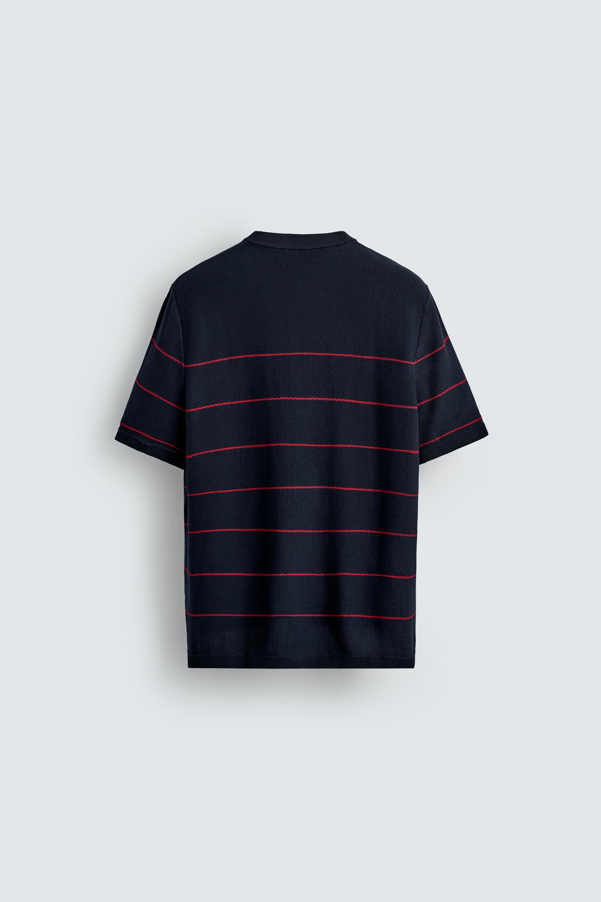 JACQUARD STRIPED KNIT T-SHIRT