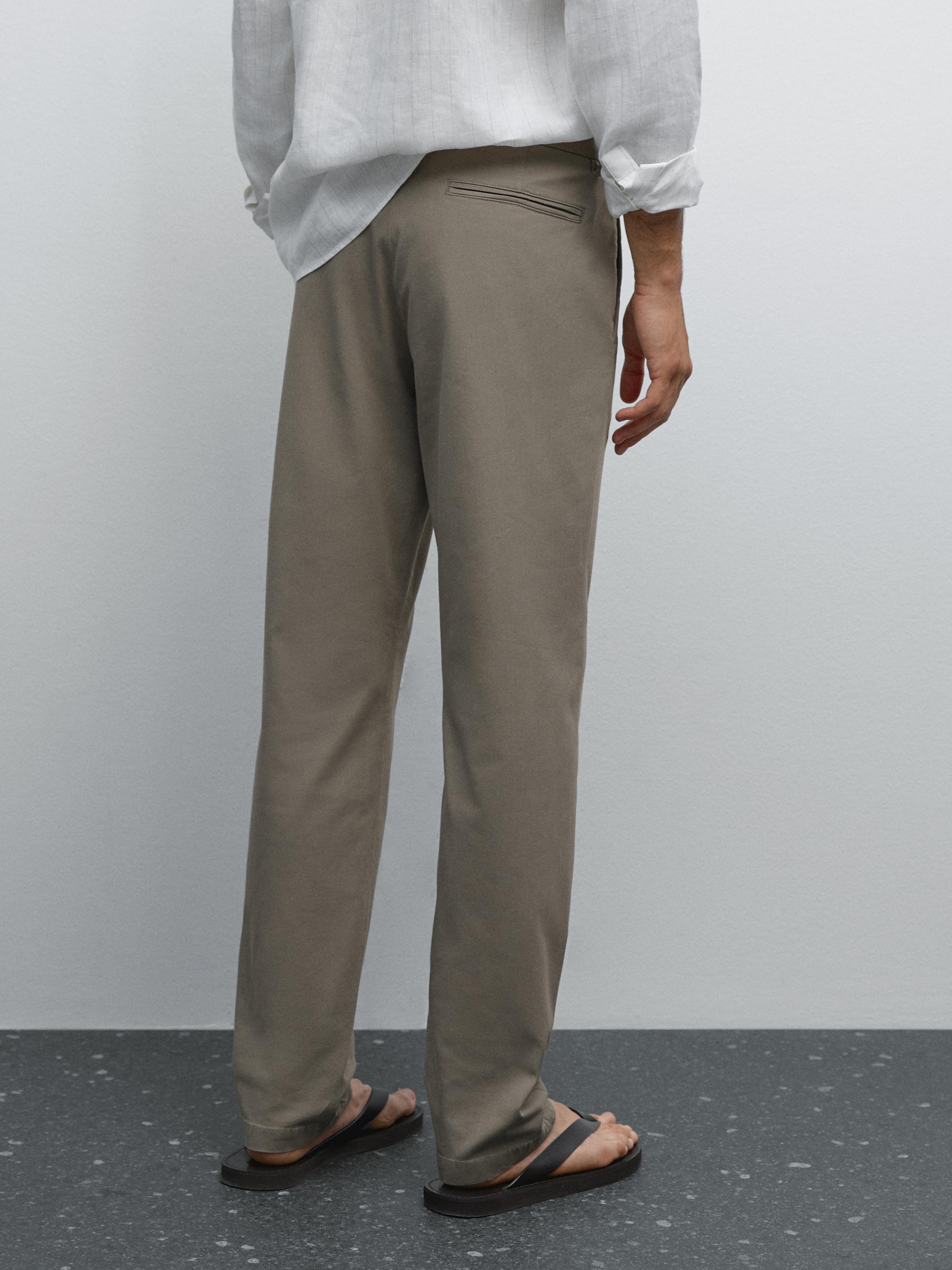 Slim fit textured trousers