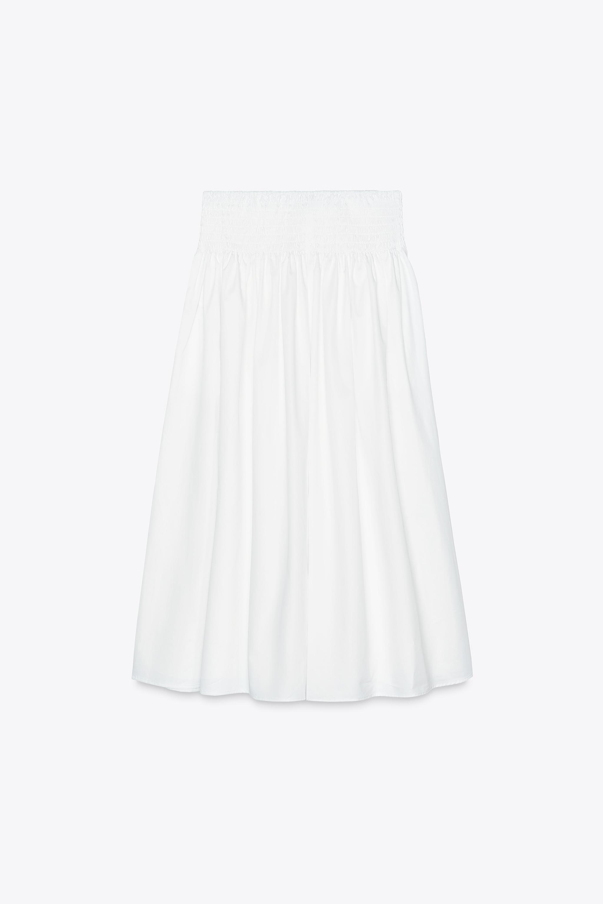 POPLIN MIDI SKIRT