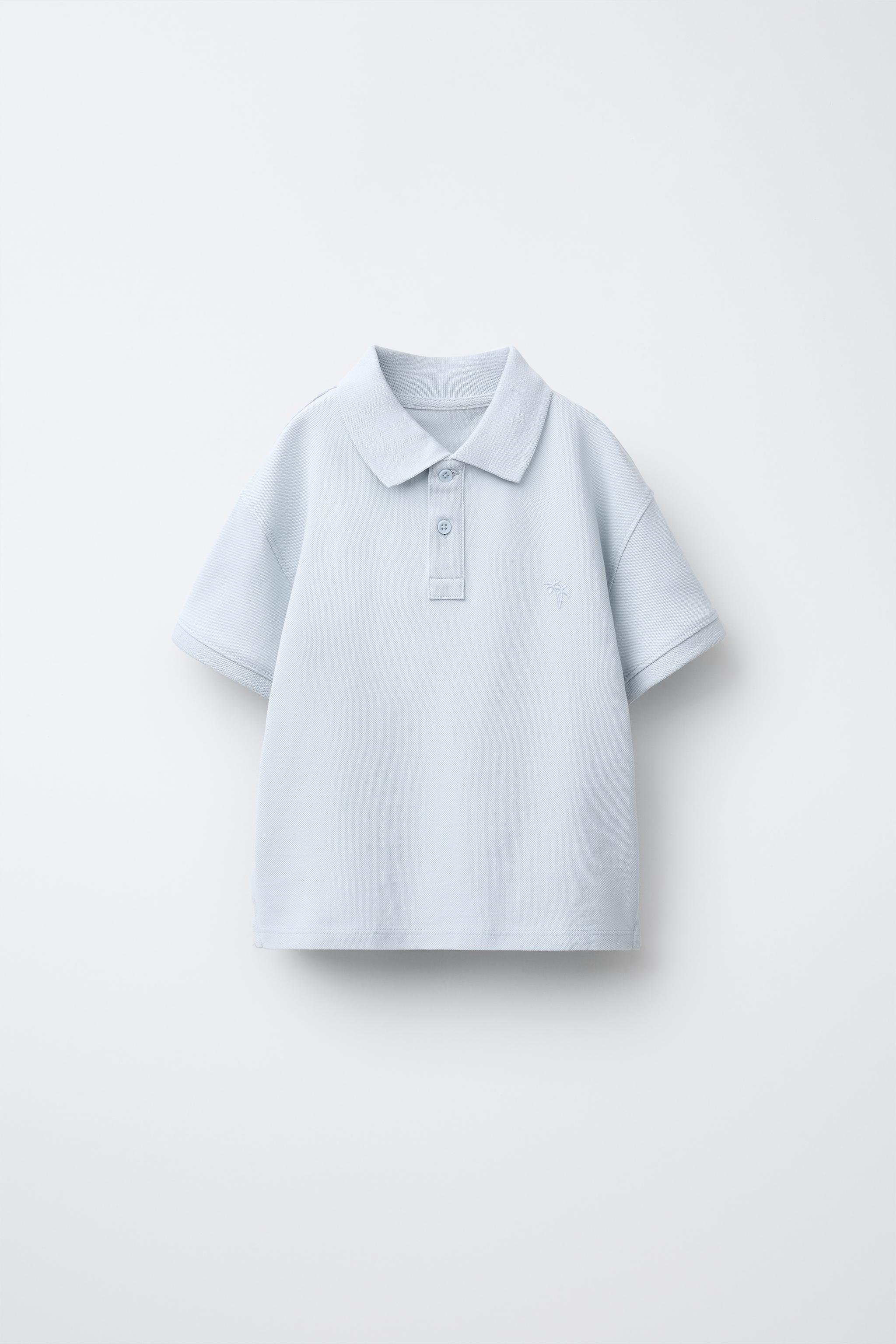 PALM TREE EMBROIDERED POLO SHIRT