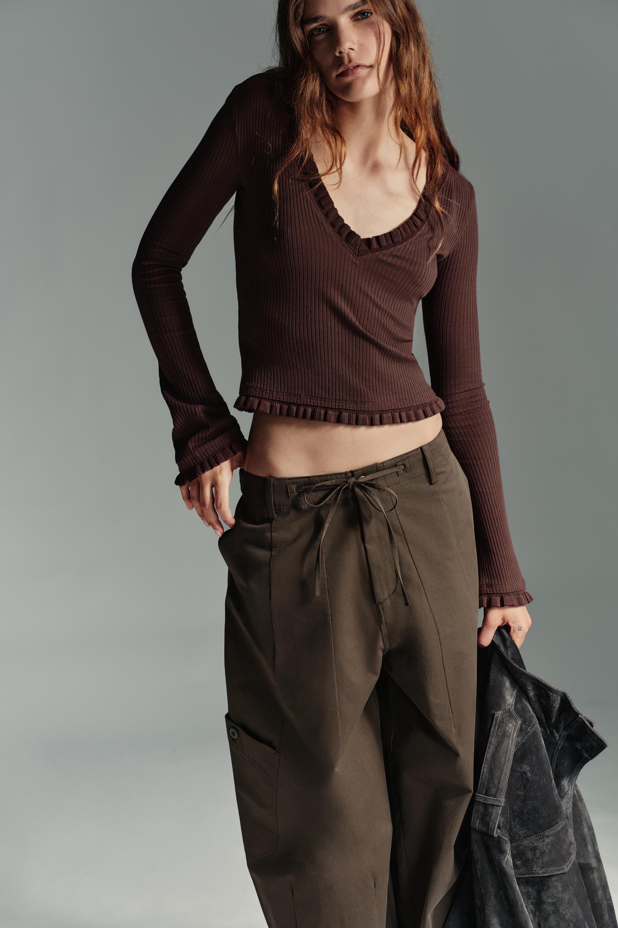 RUFFLED LONG SLEEVE TOP