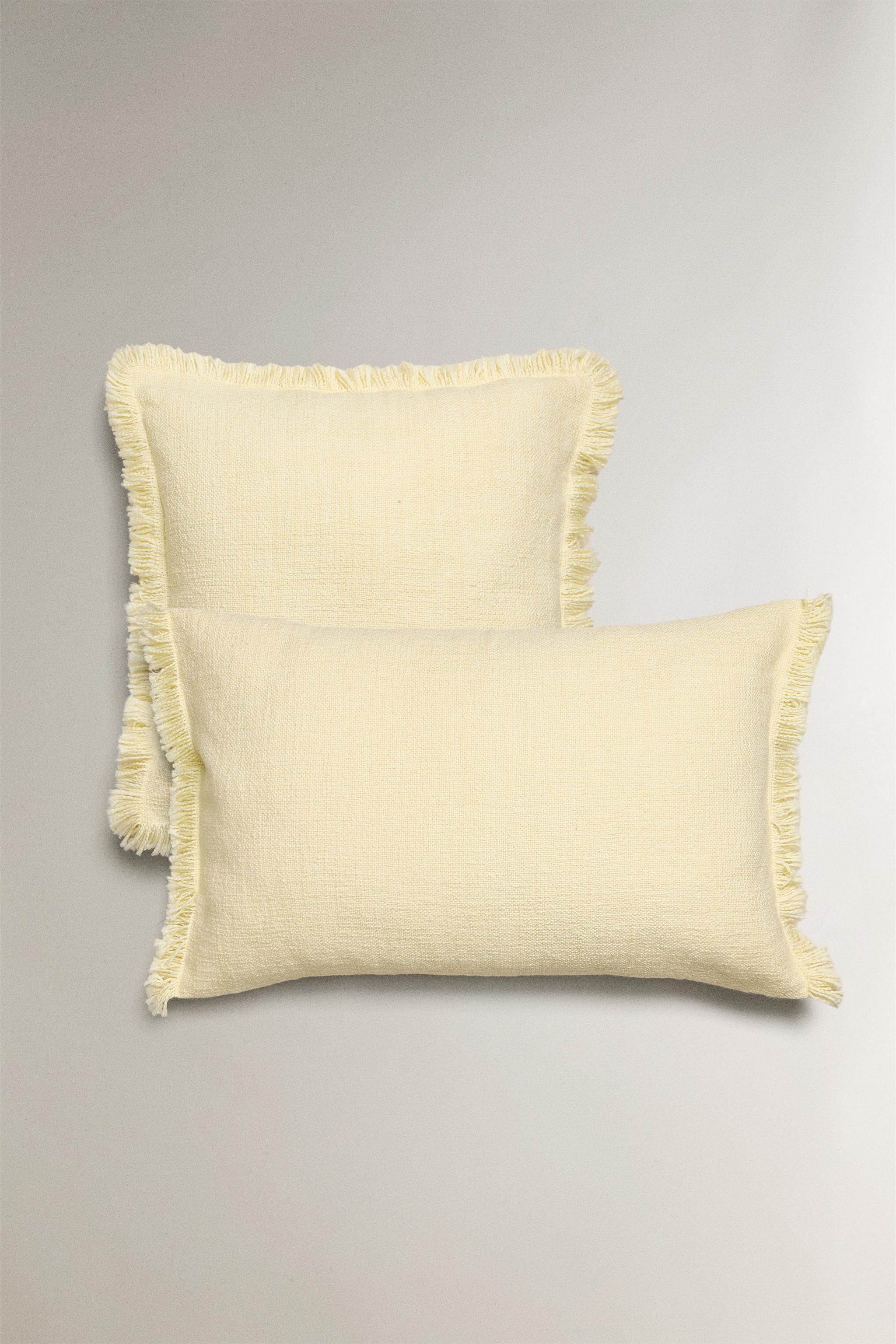 FRINGED THROW PILLOW COVER