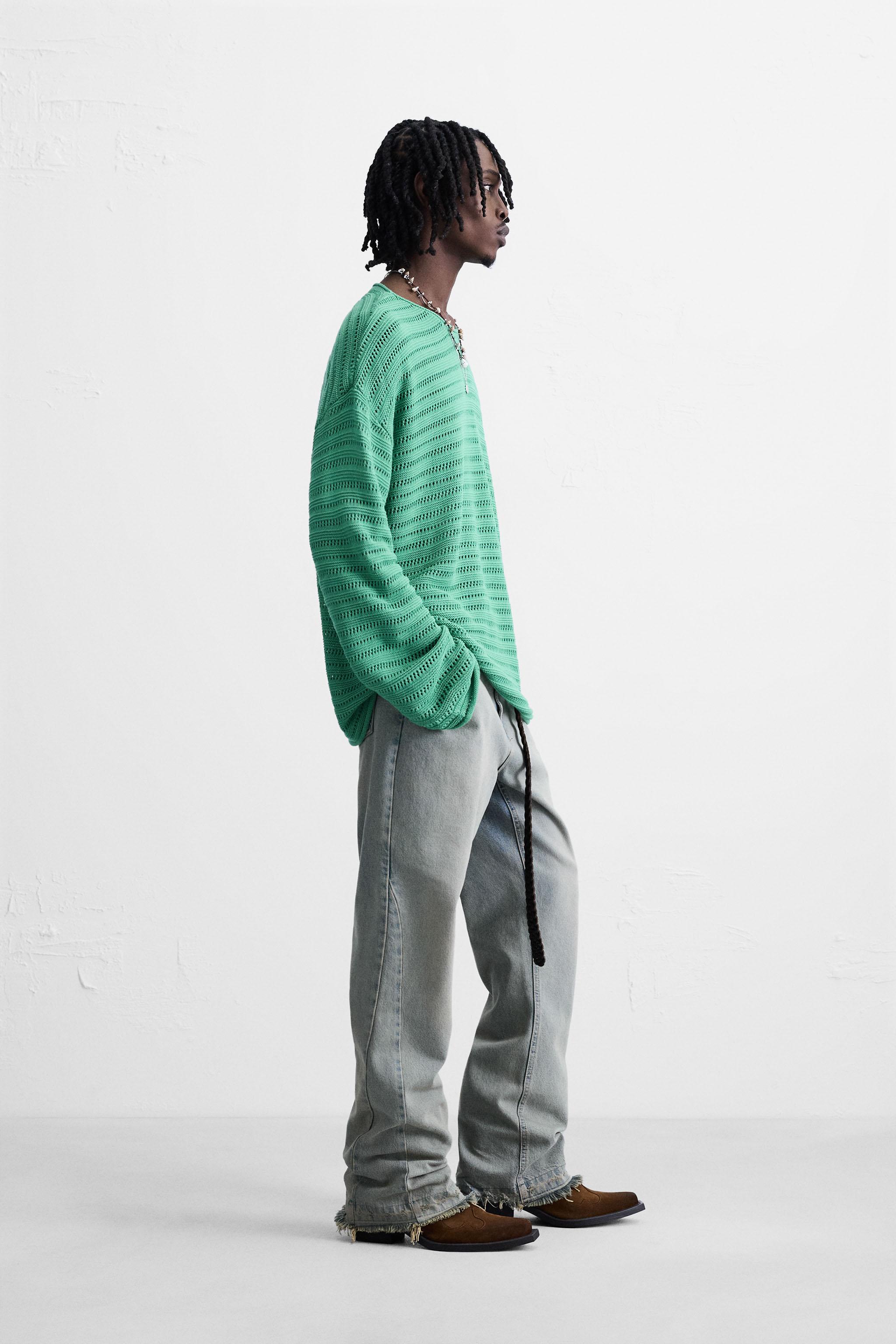 OPEN KNIT TEXTURED SWEATER