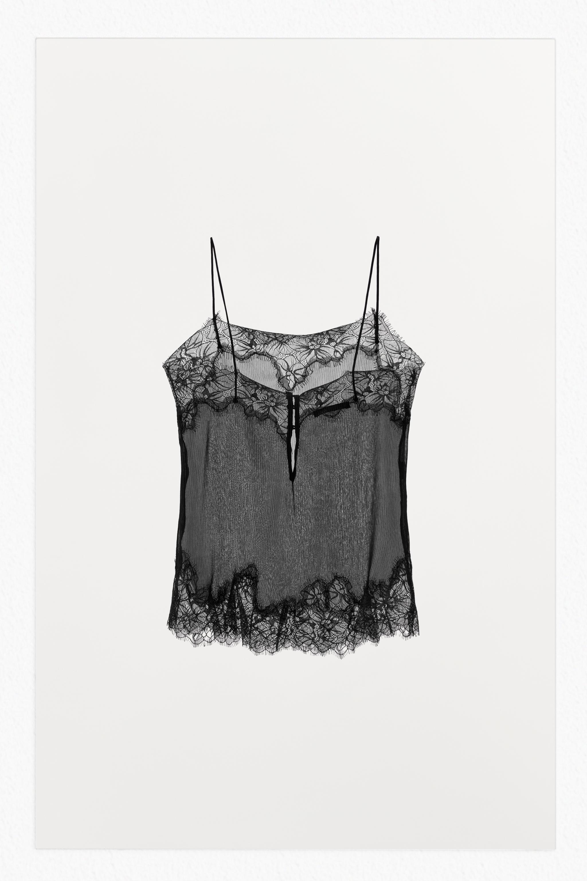 PLEATED LACE TOP