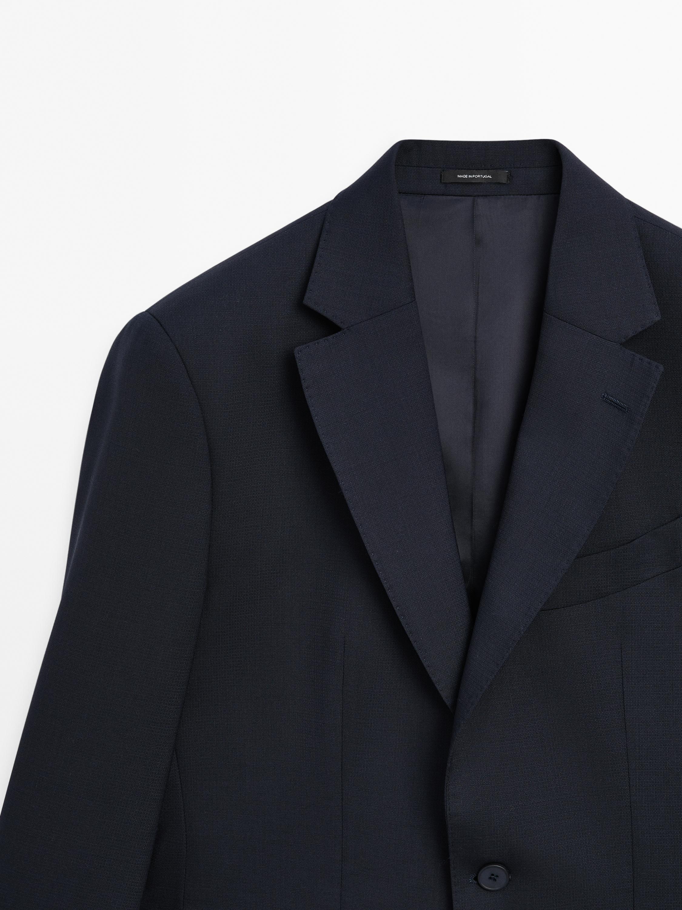 Wool blend suit blazer