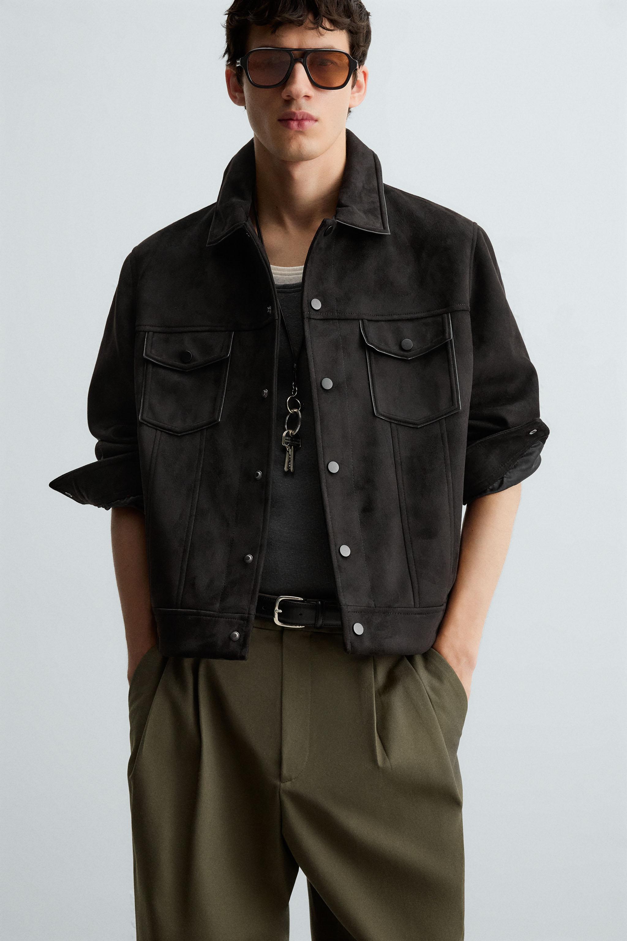 FAUX SUEDE REGULAR FIT JACKET