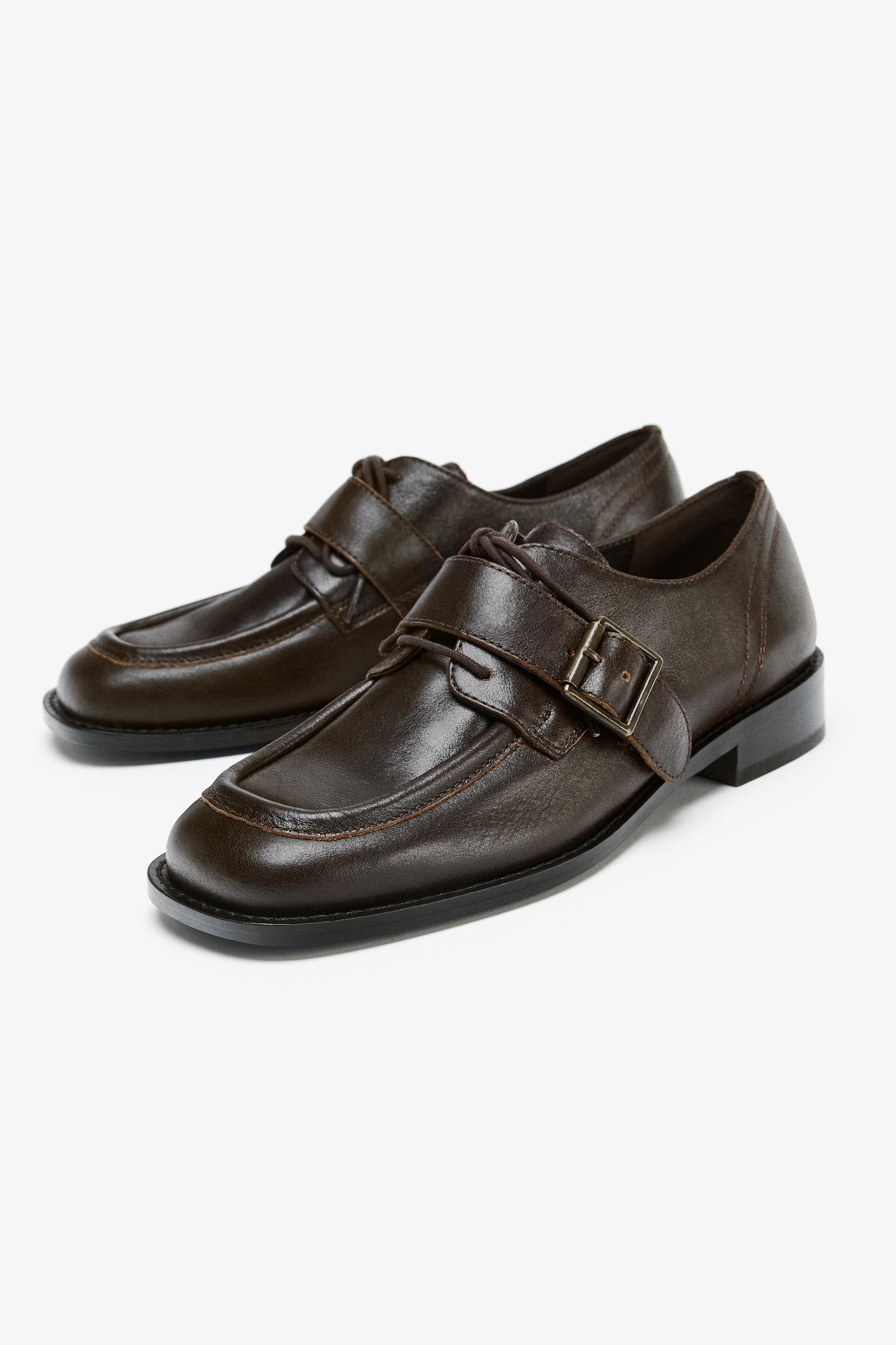 LEATHER BUCKLE LOAFERS