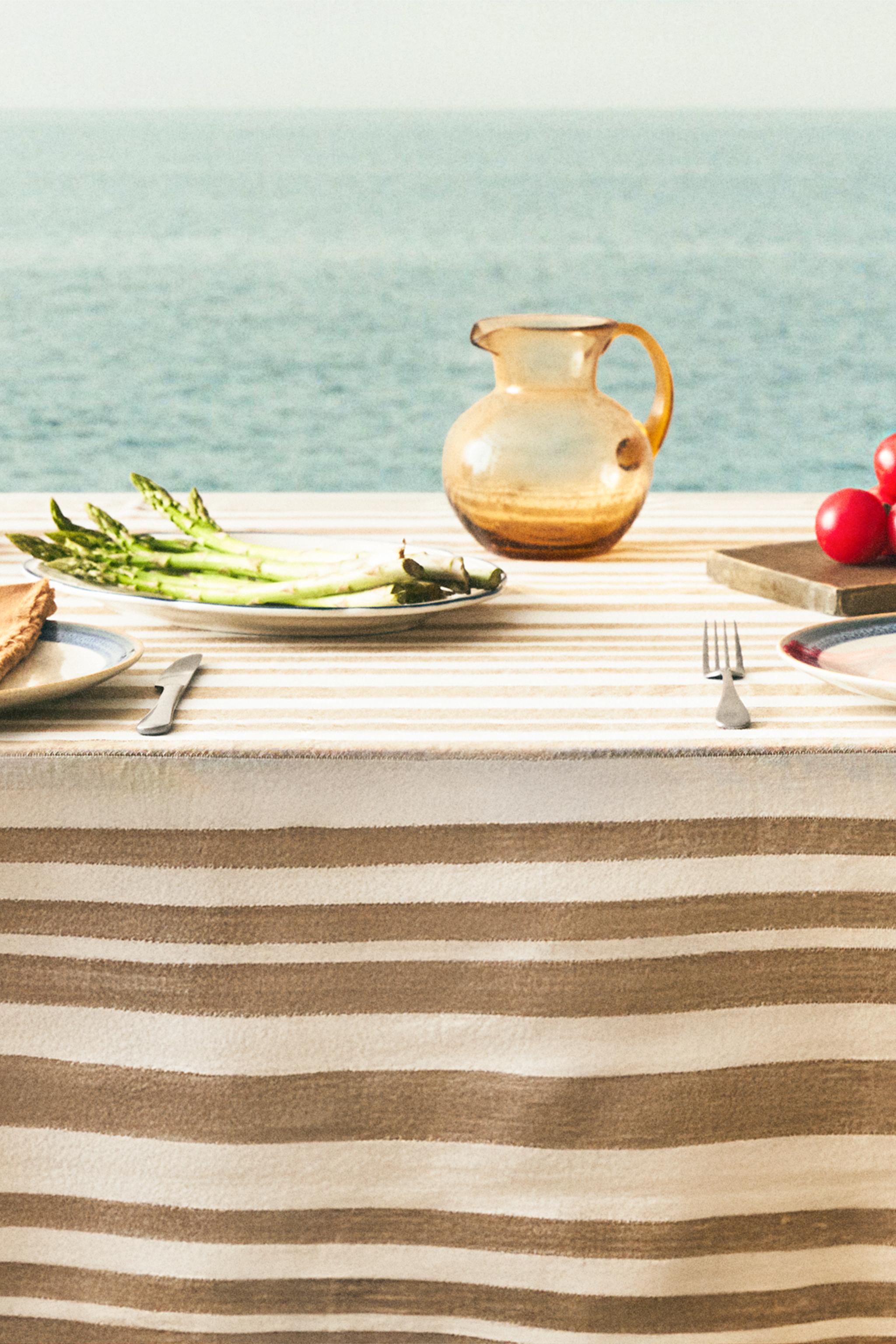STRIPED LINEN TABLECLOTH