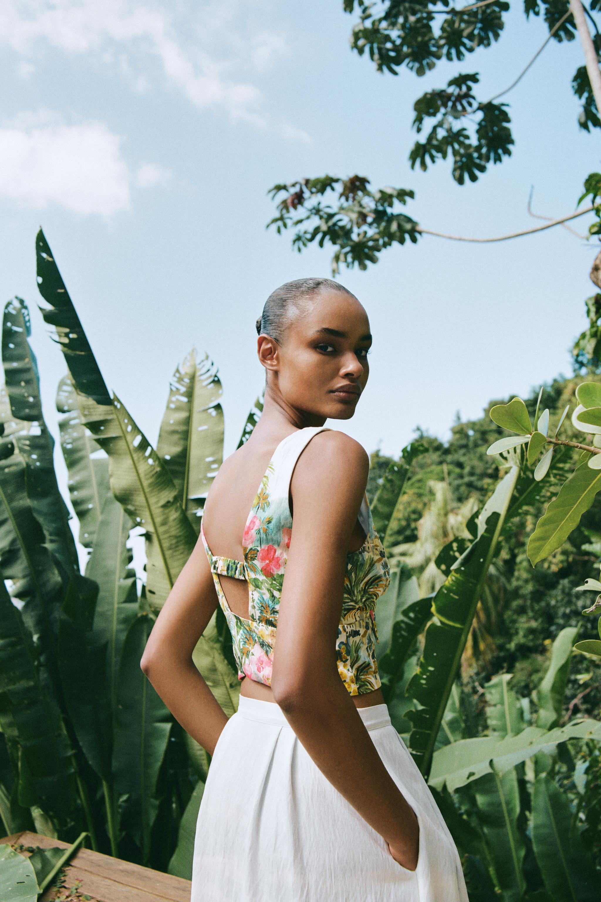 PRINTED MIDI CAPE SKIRT