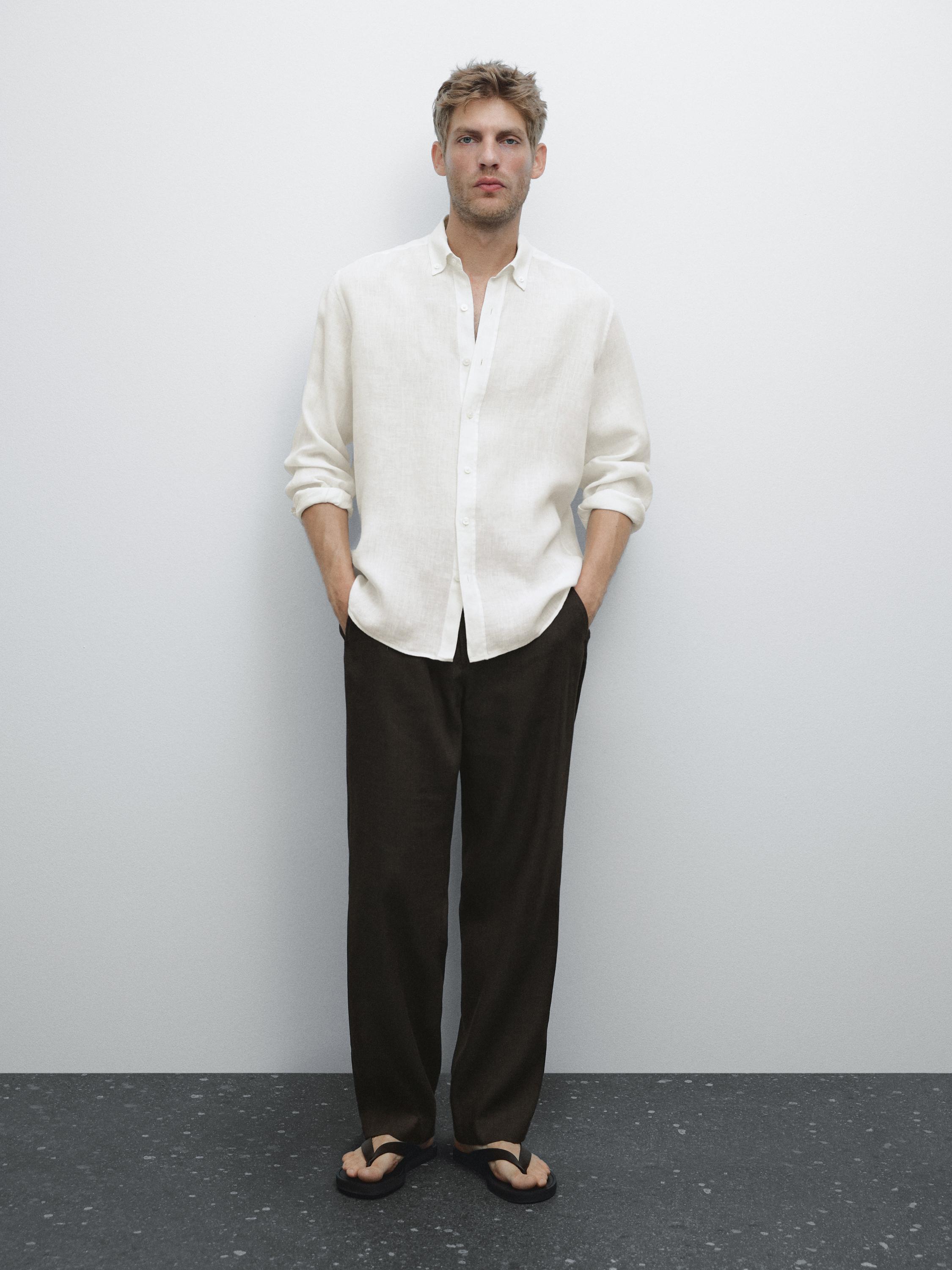 100% linen regular fit shirt