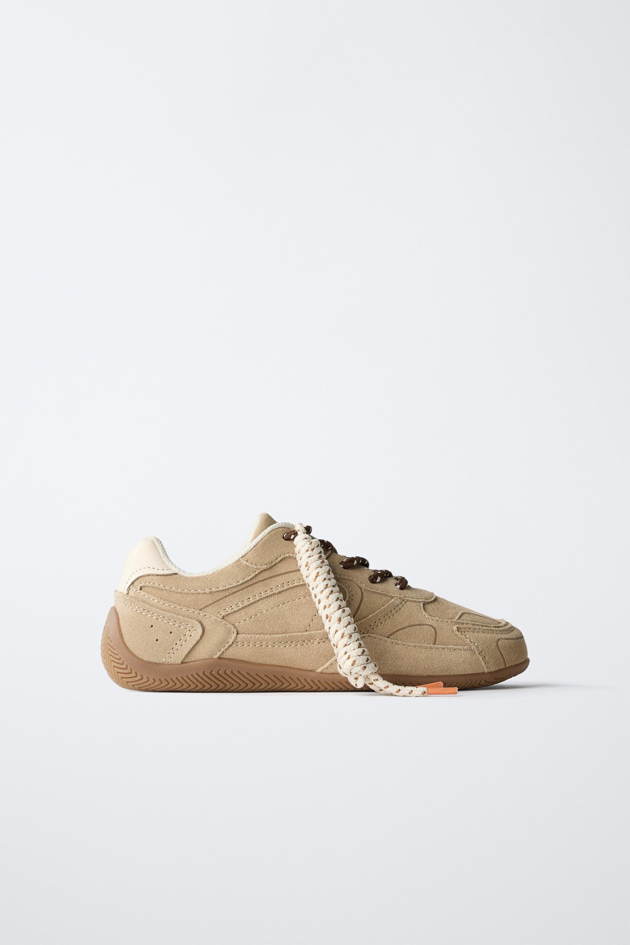 LEATHER LACE-UP SNEAKERS