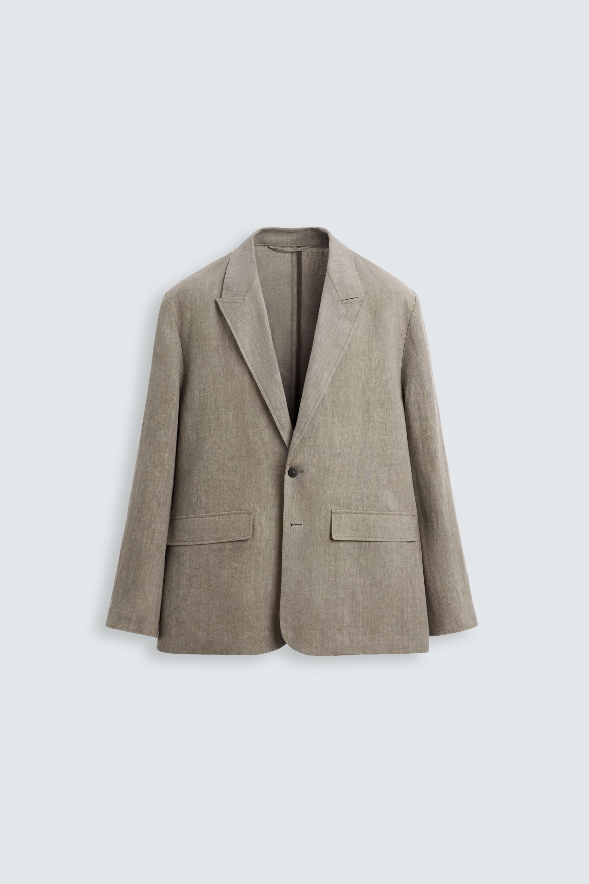 WASHED 100% LINEN SUIT BLAZER