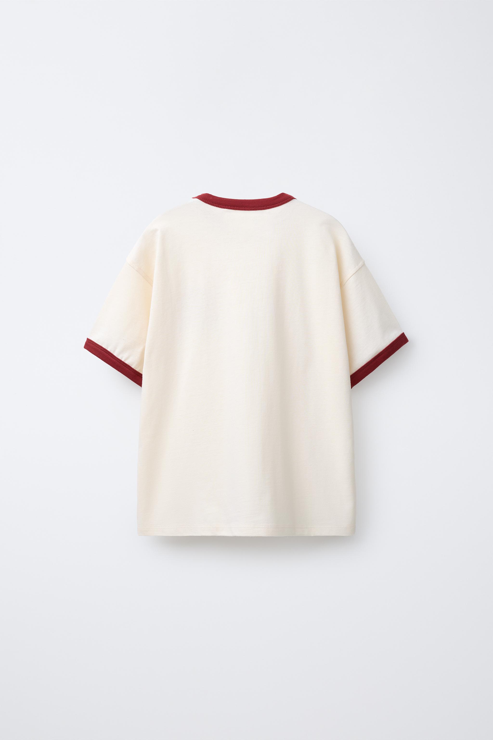 CONTRAST EMBROIDERED T-SHIRT