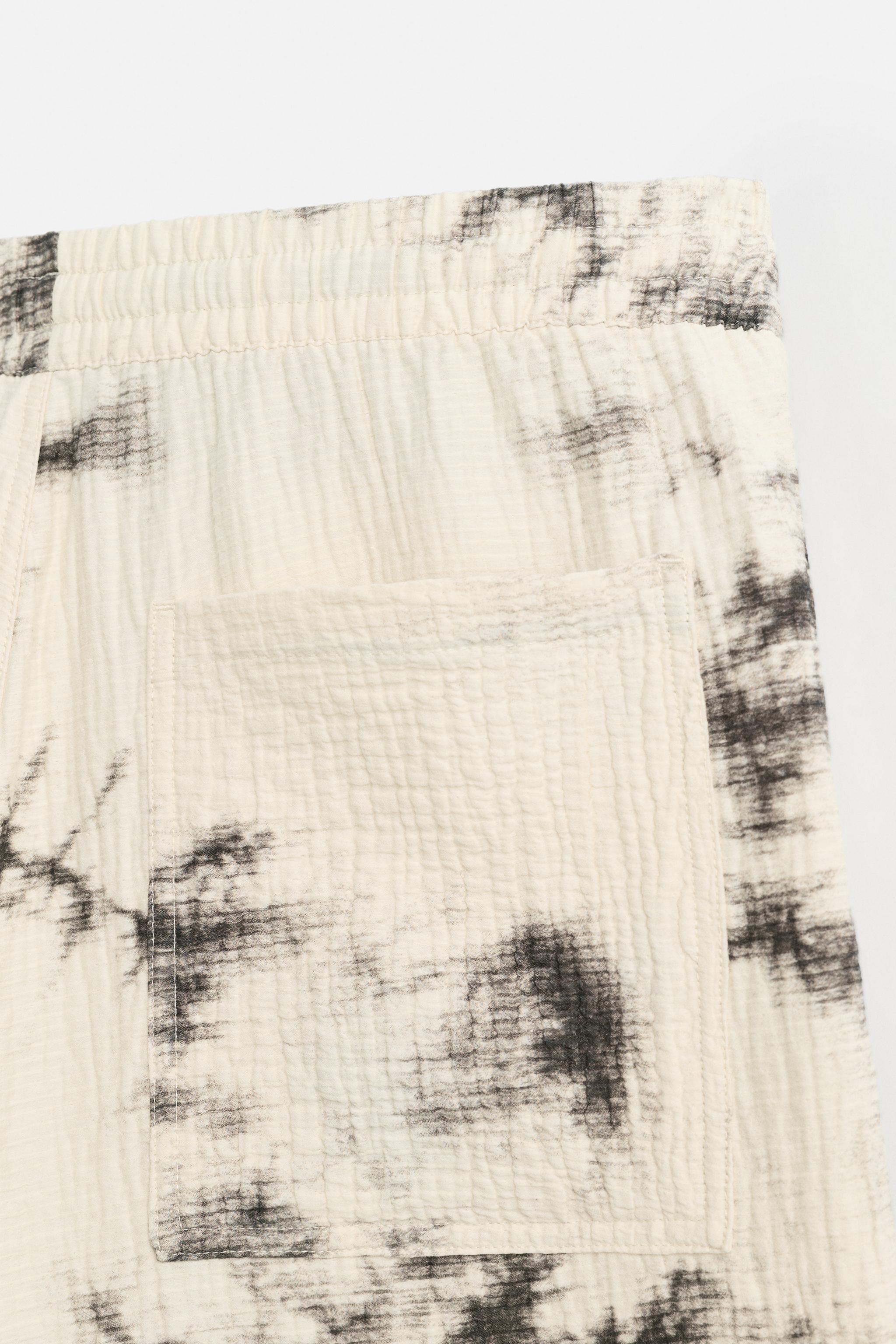 TEXTURED TIE-DYE PRINT PANTS