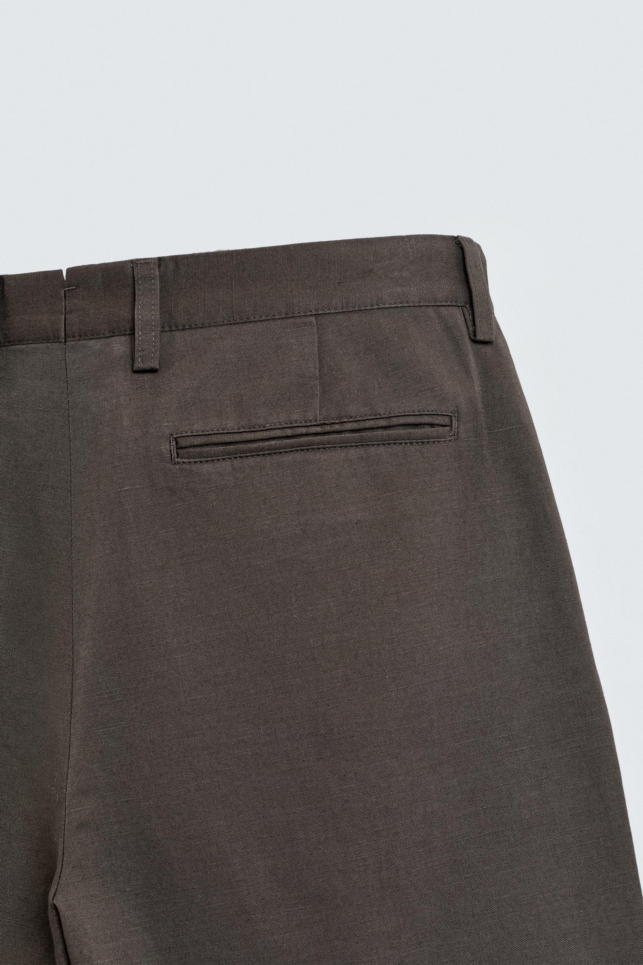 COTTON - LINEN PLEATED PANTS