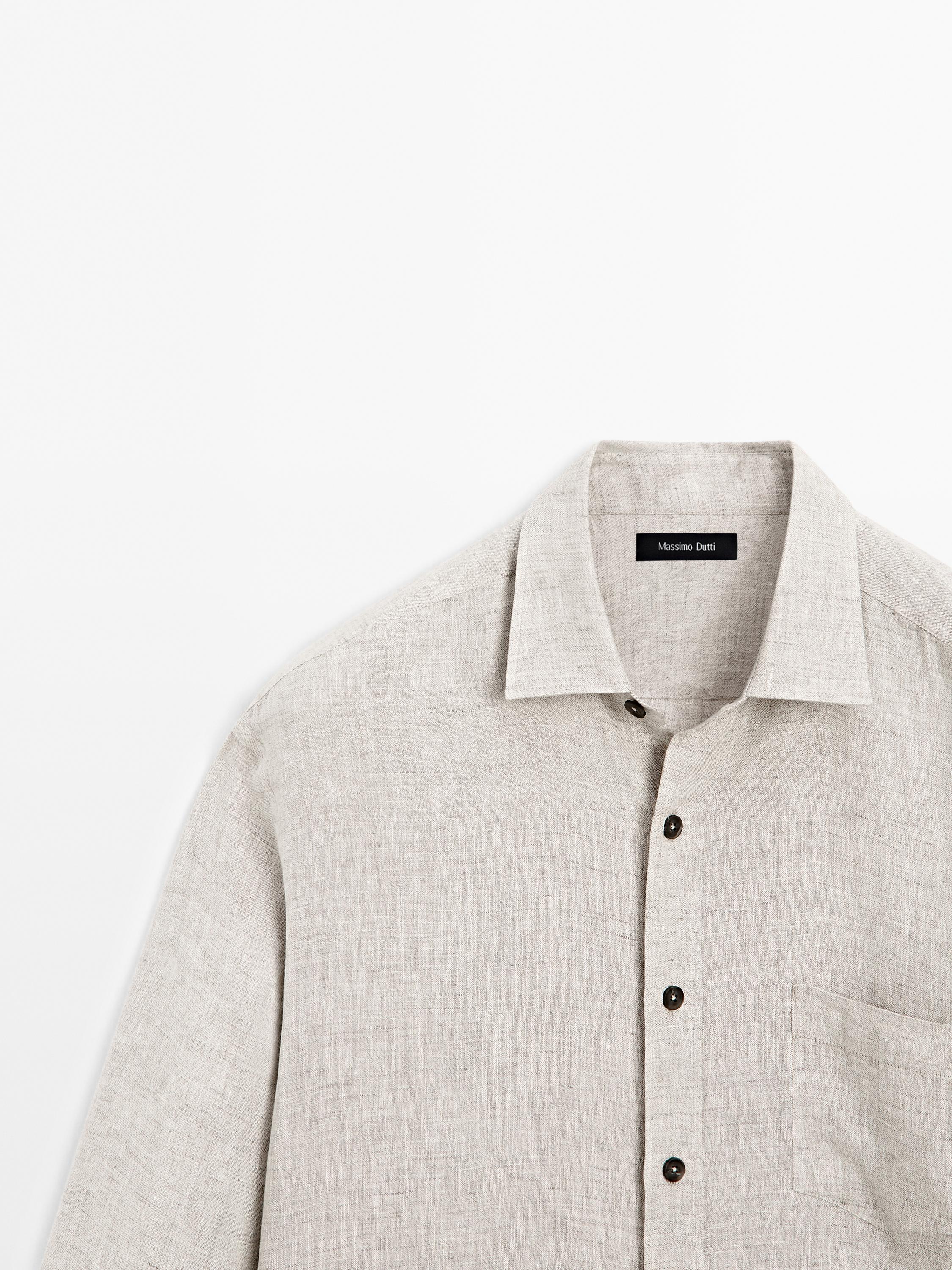 100% linen regular fit shirt