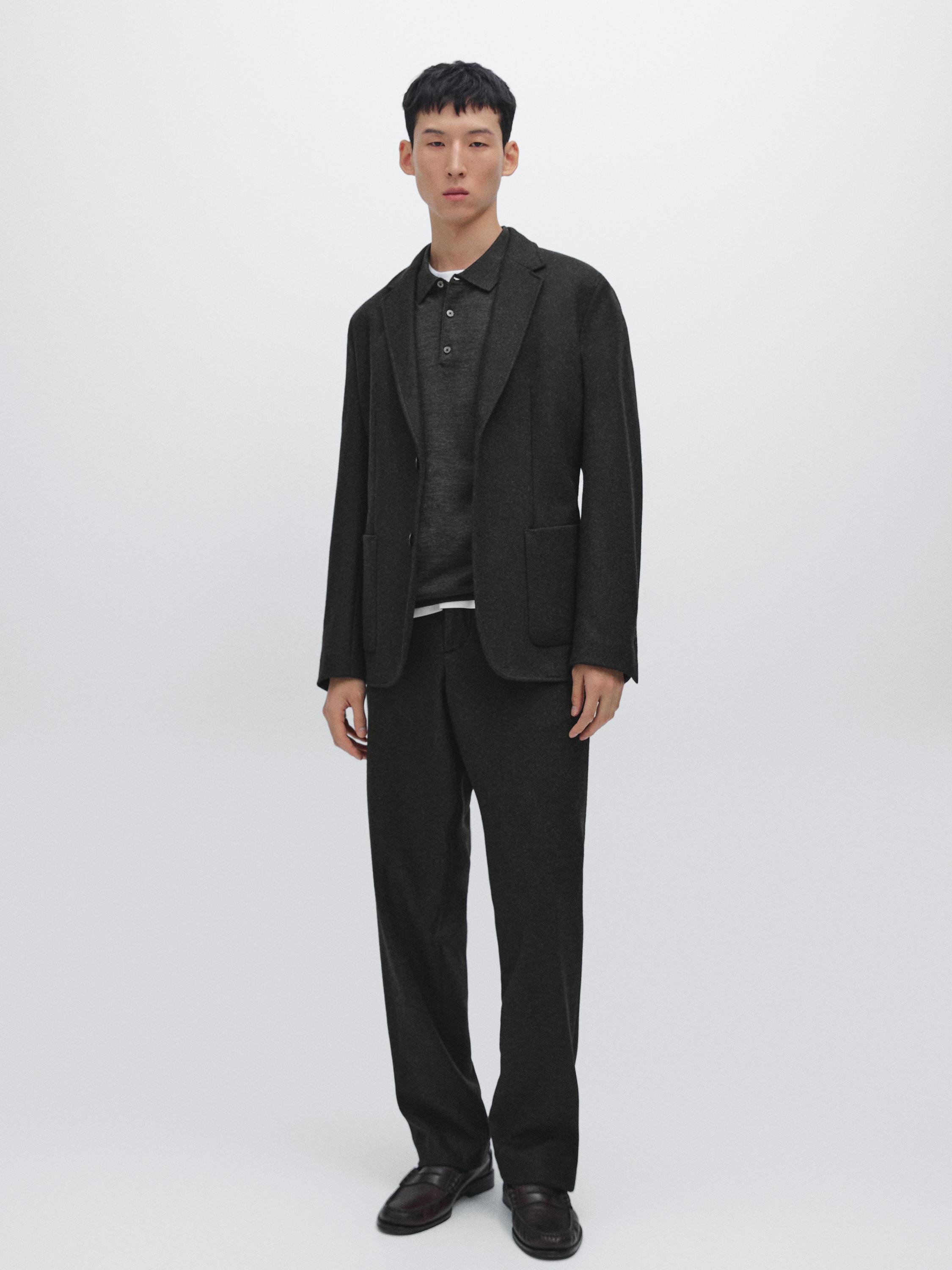 Wool blend suit blazer