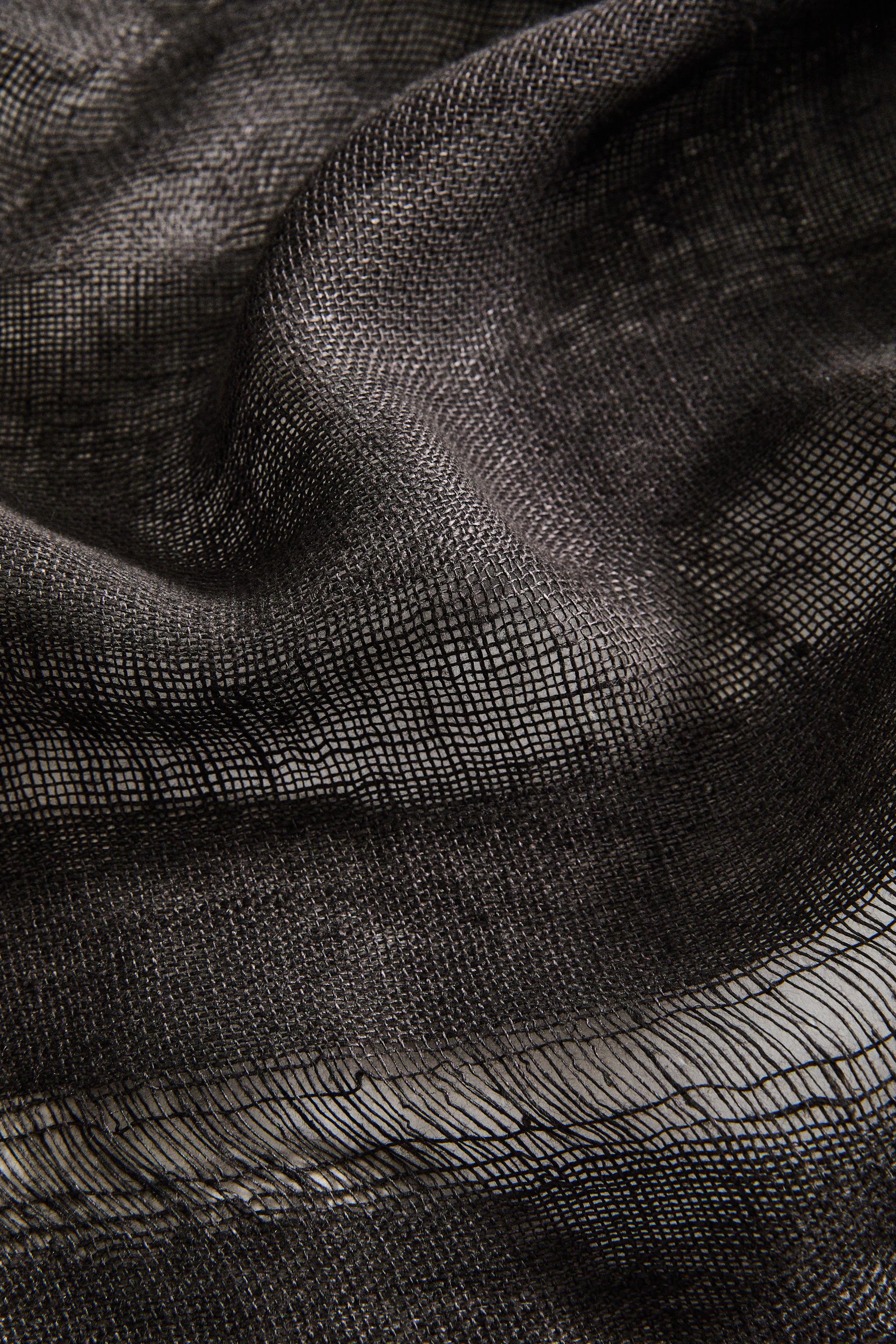 FRINGED LINEN BLANKET