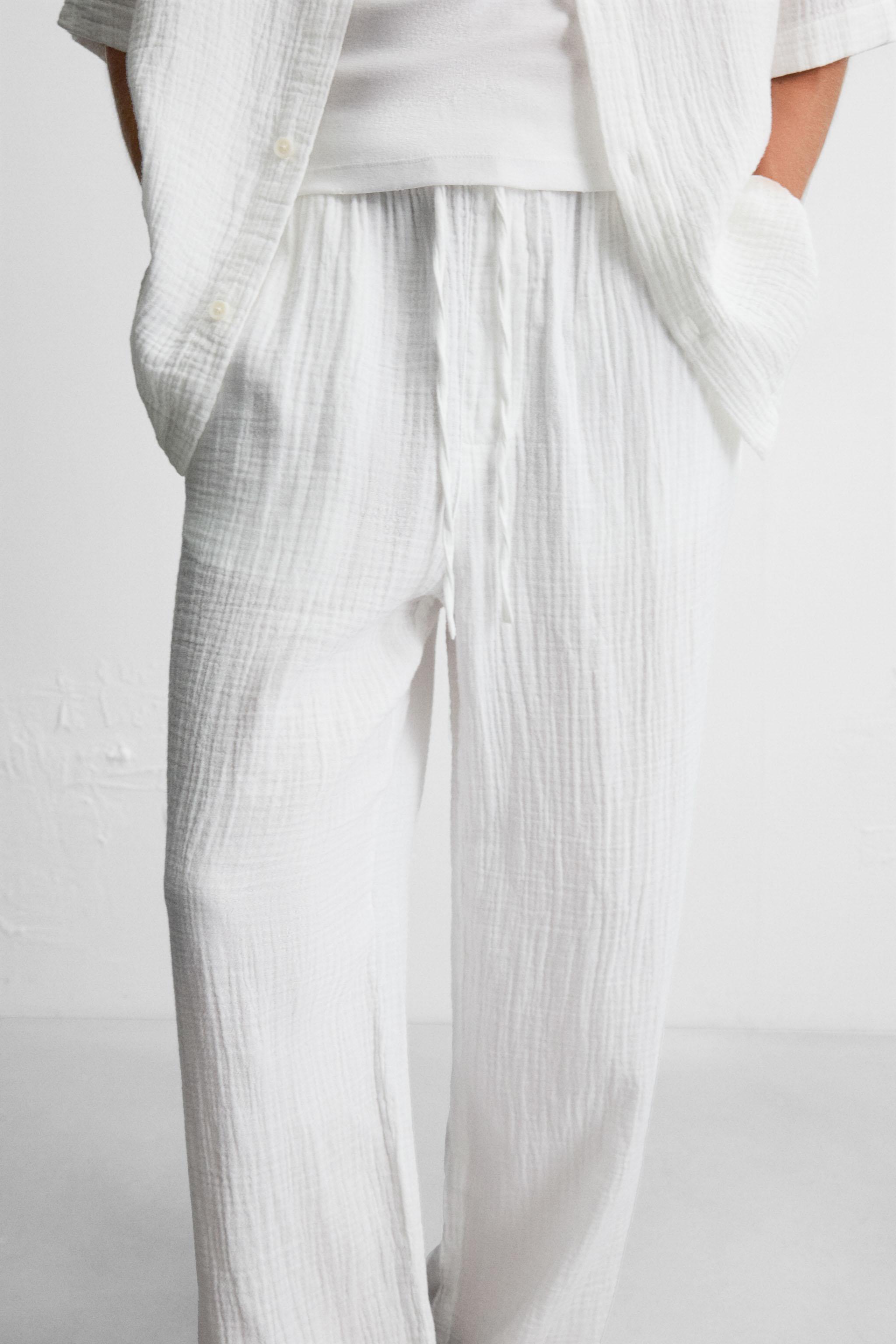 CRINKLED EFFECT PANTS