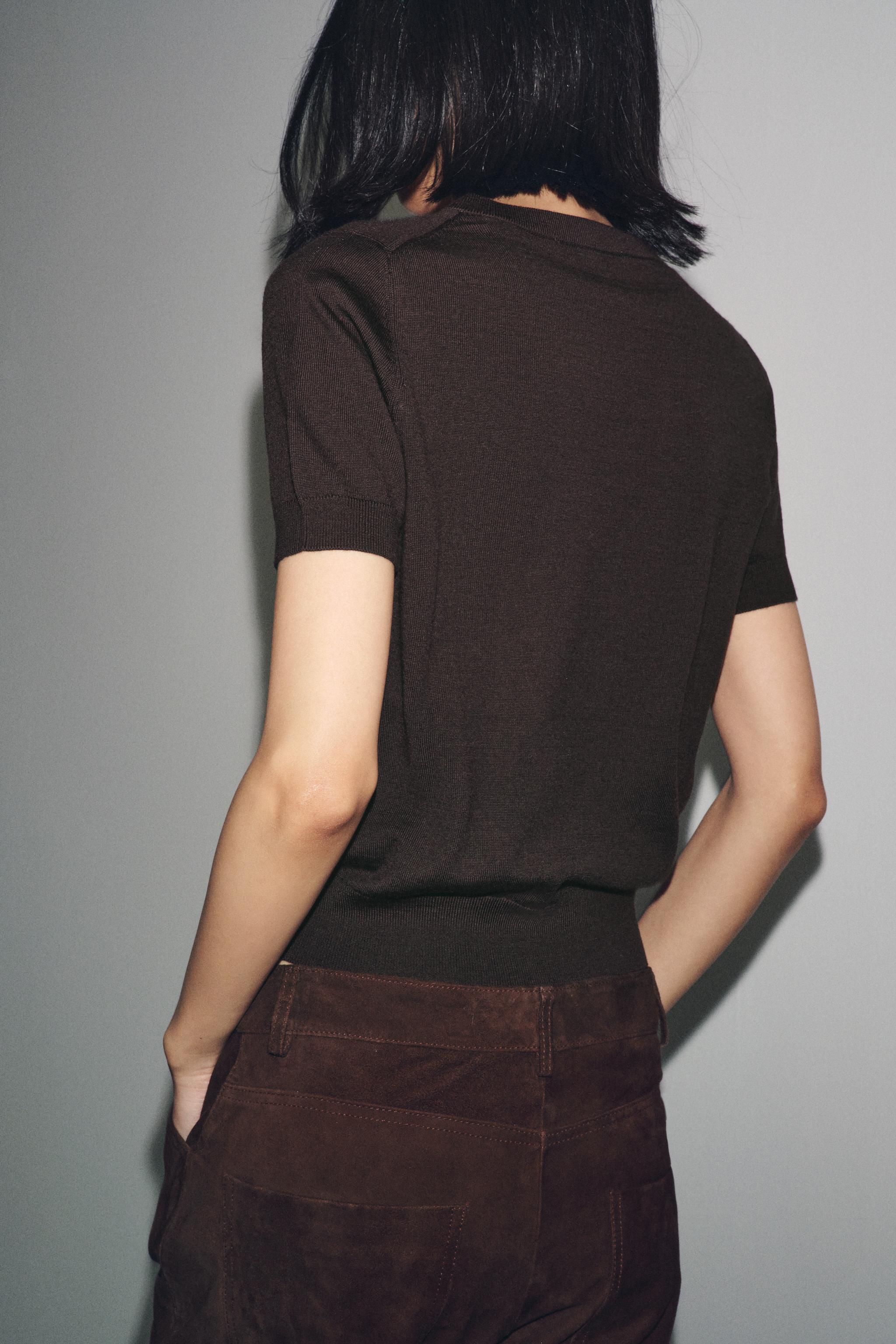 SHORT SLEEVE 100% WOOL SWEATER