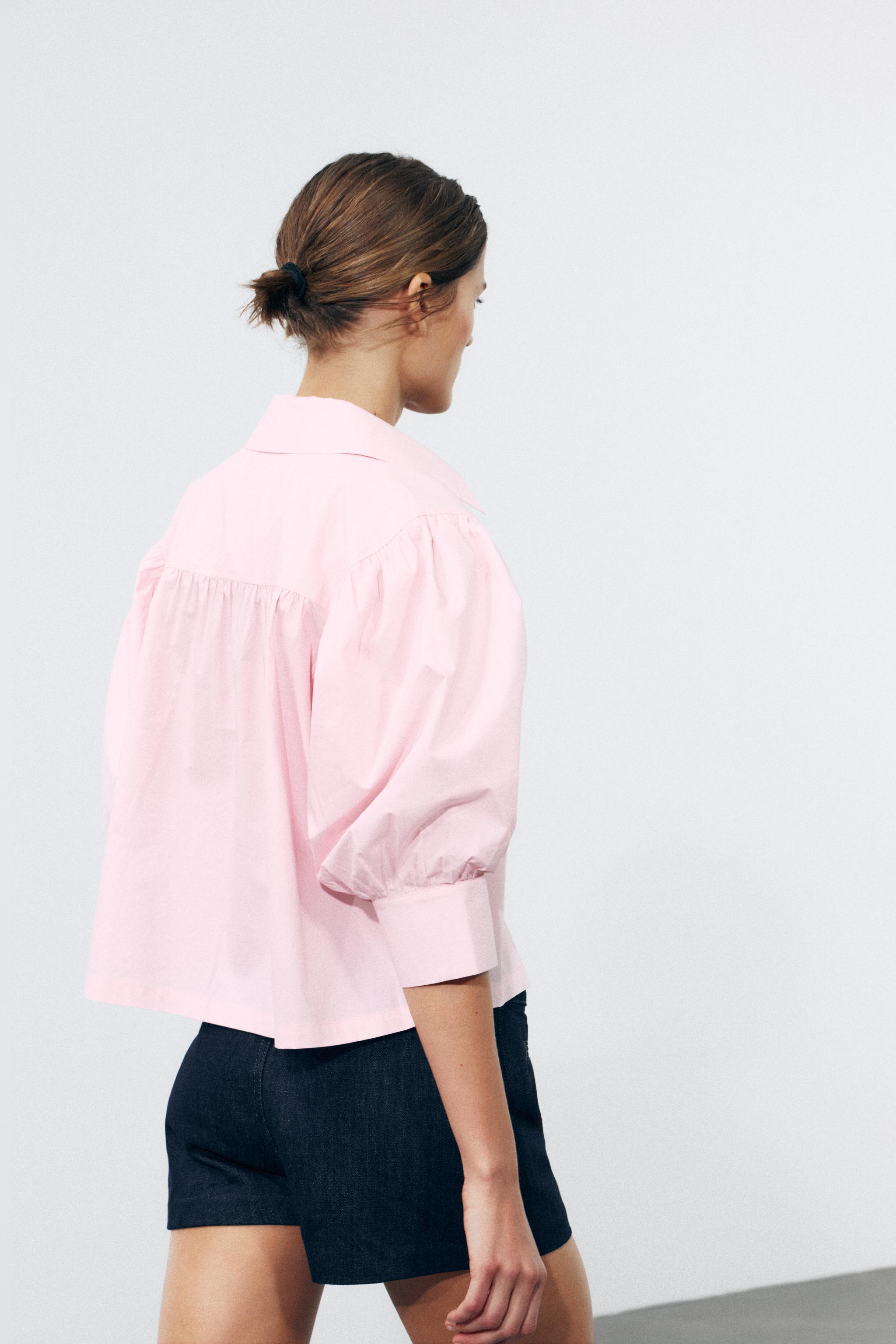 ZW COLLECTION POPLIN BALLOON SLEEVE SHIRT