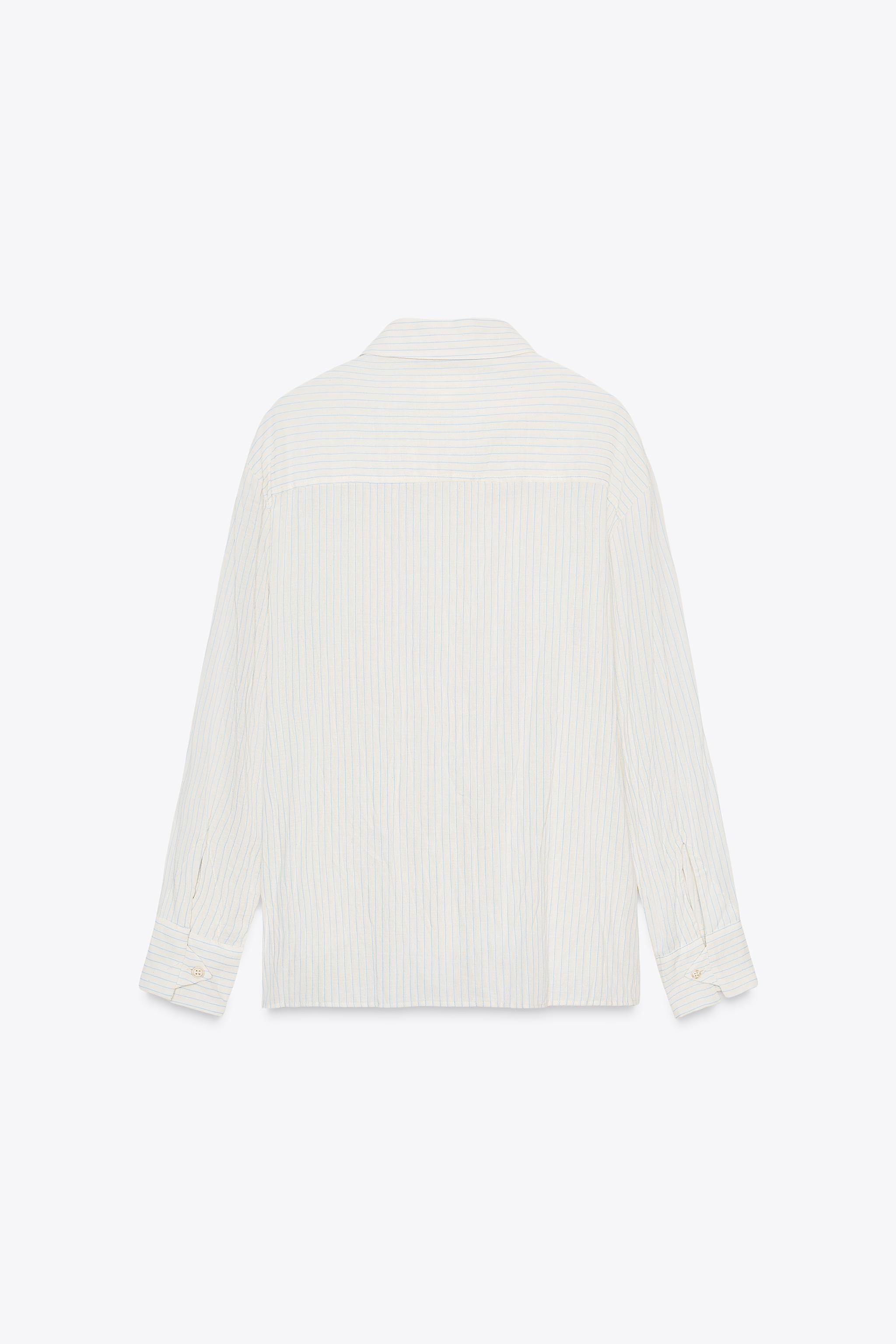 ZW COLLECTION WRINKLED STRIPED SHIRT