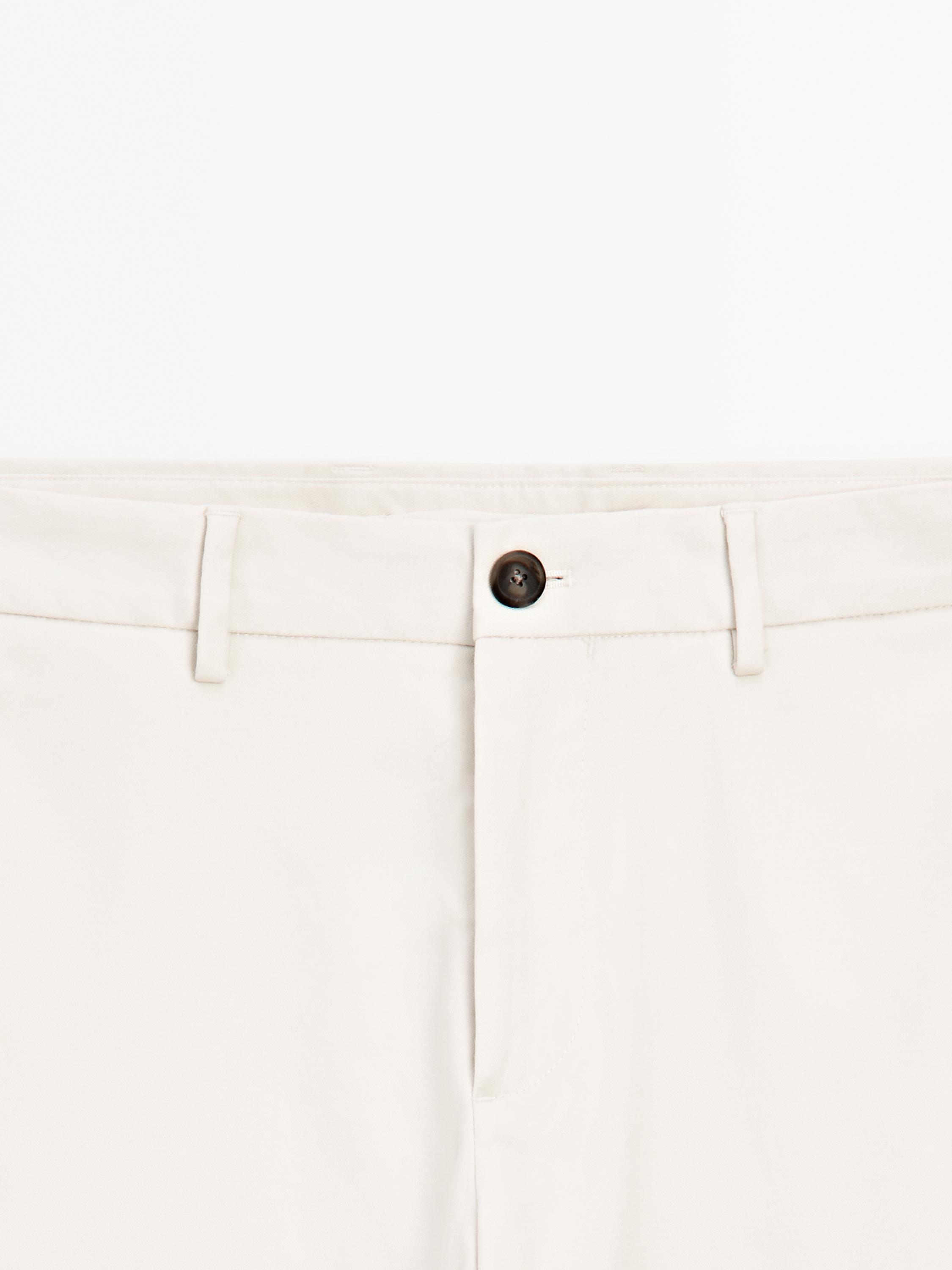 Slim fit textured trousers