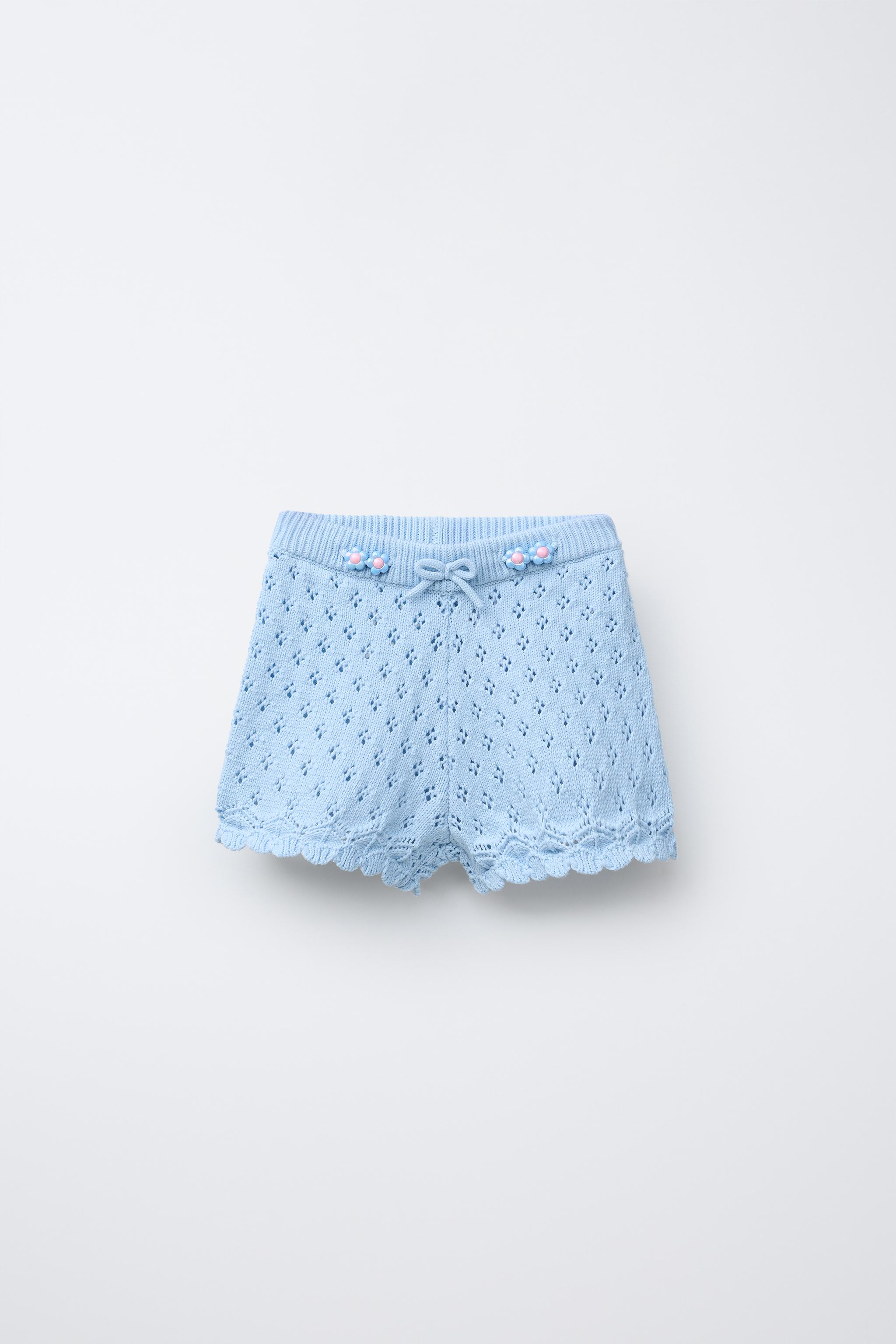 BEADED KNIT SHORTS