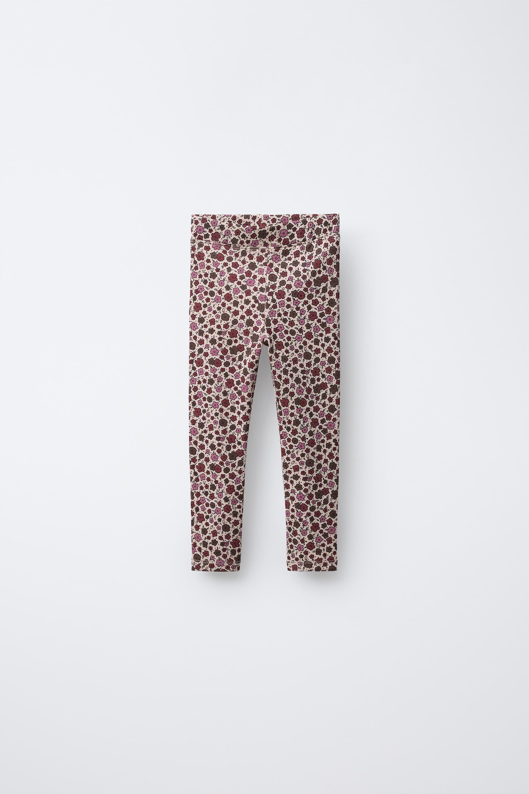 PRINTED RIBBED LEGGINGS