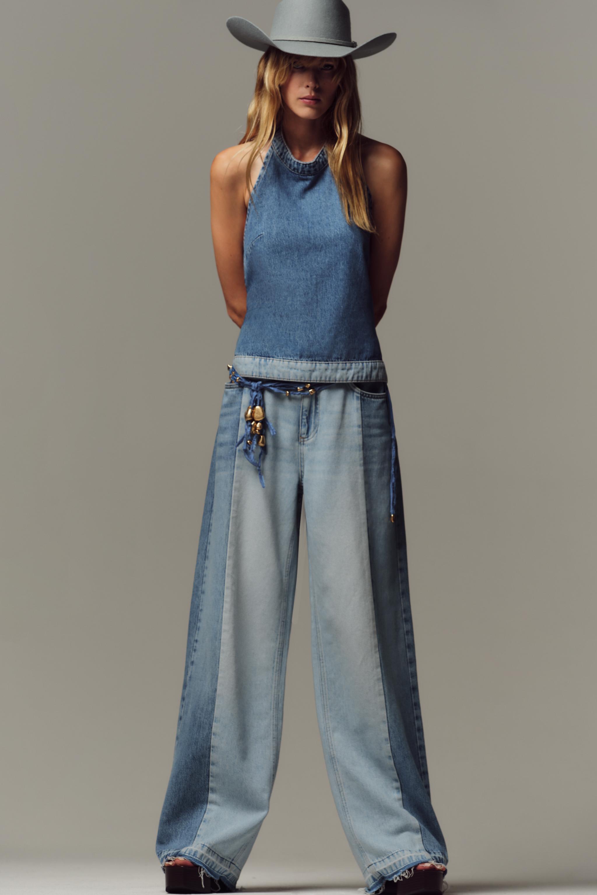 Z1975 WIDE LEG HIGH RISE COMBINED JEANS
