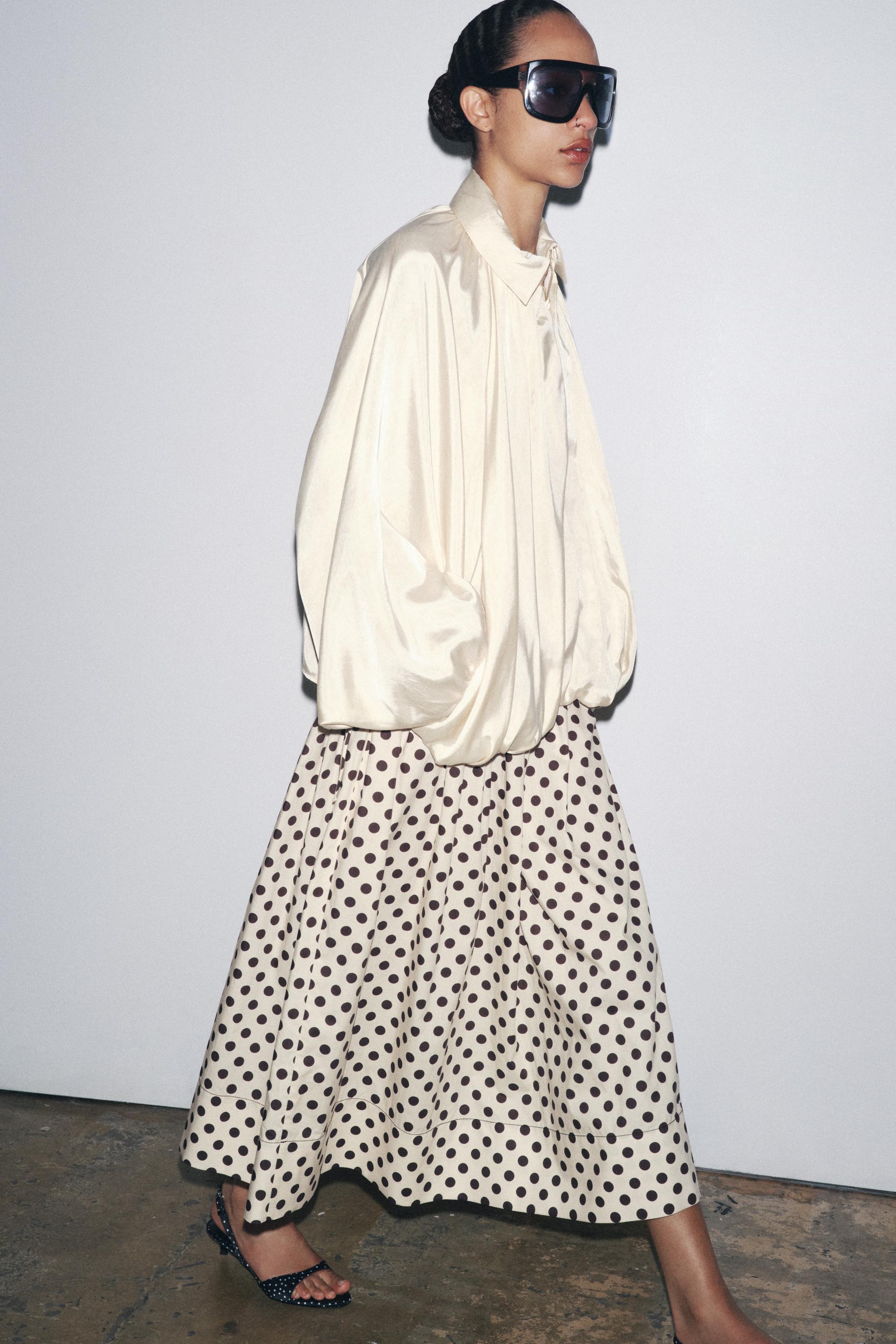 ZW COLLECTION POLKA DOT MIDI SKIRT