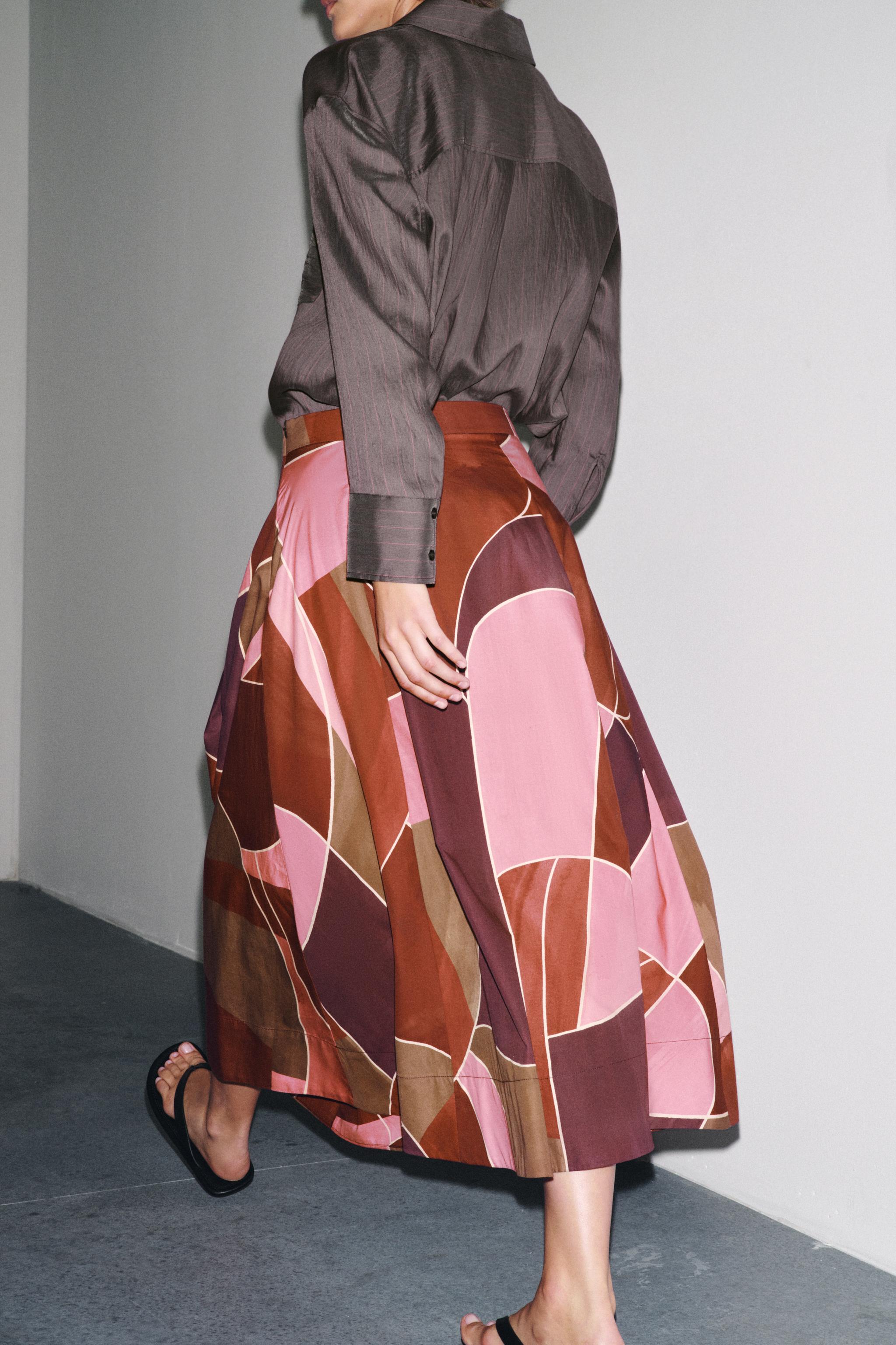 PRINTED MIDI SKIRT ZW COLLECTION