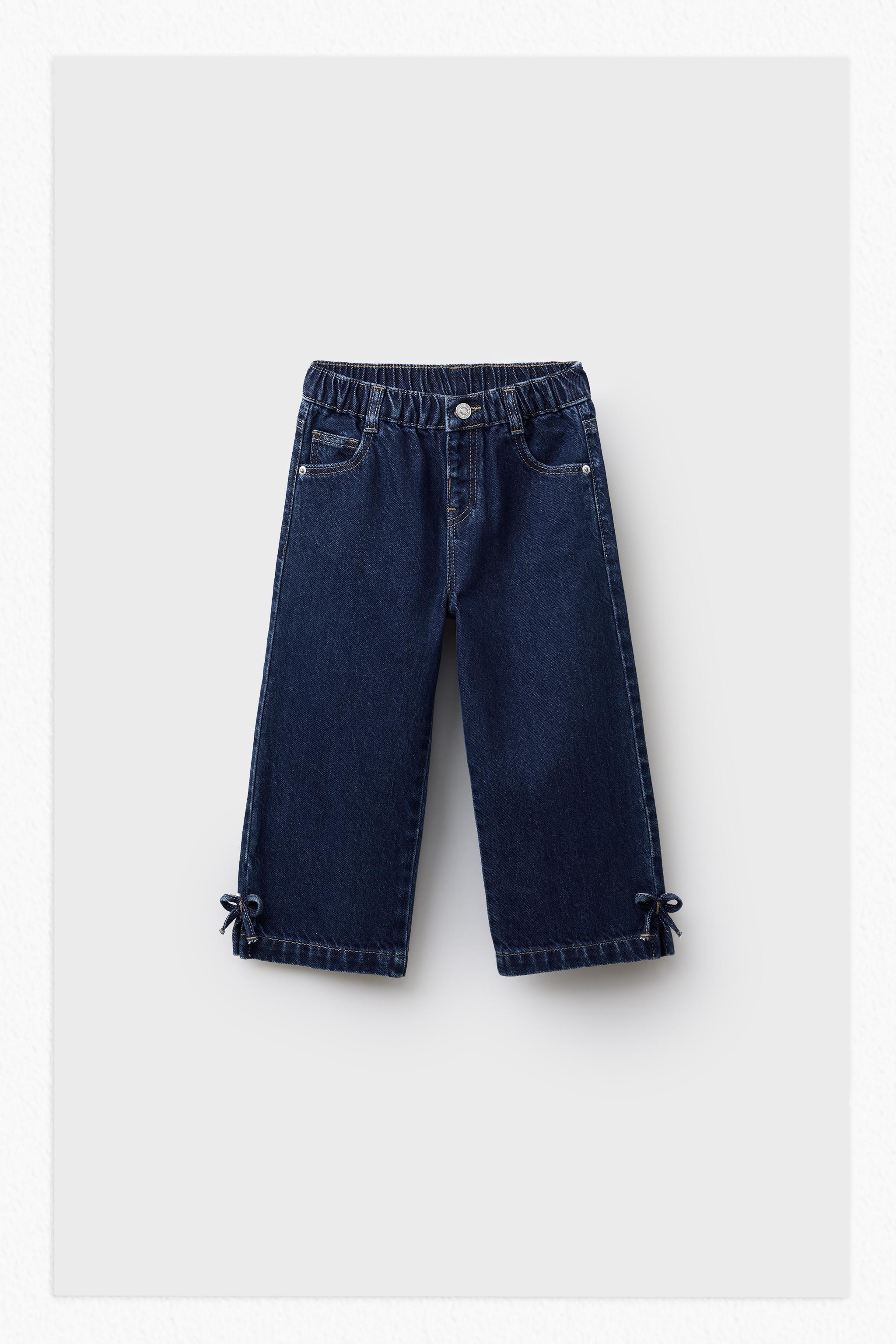 DENIM CULOTTES WITH BOWS