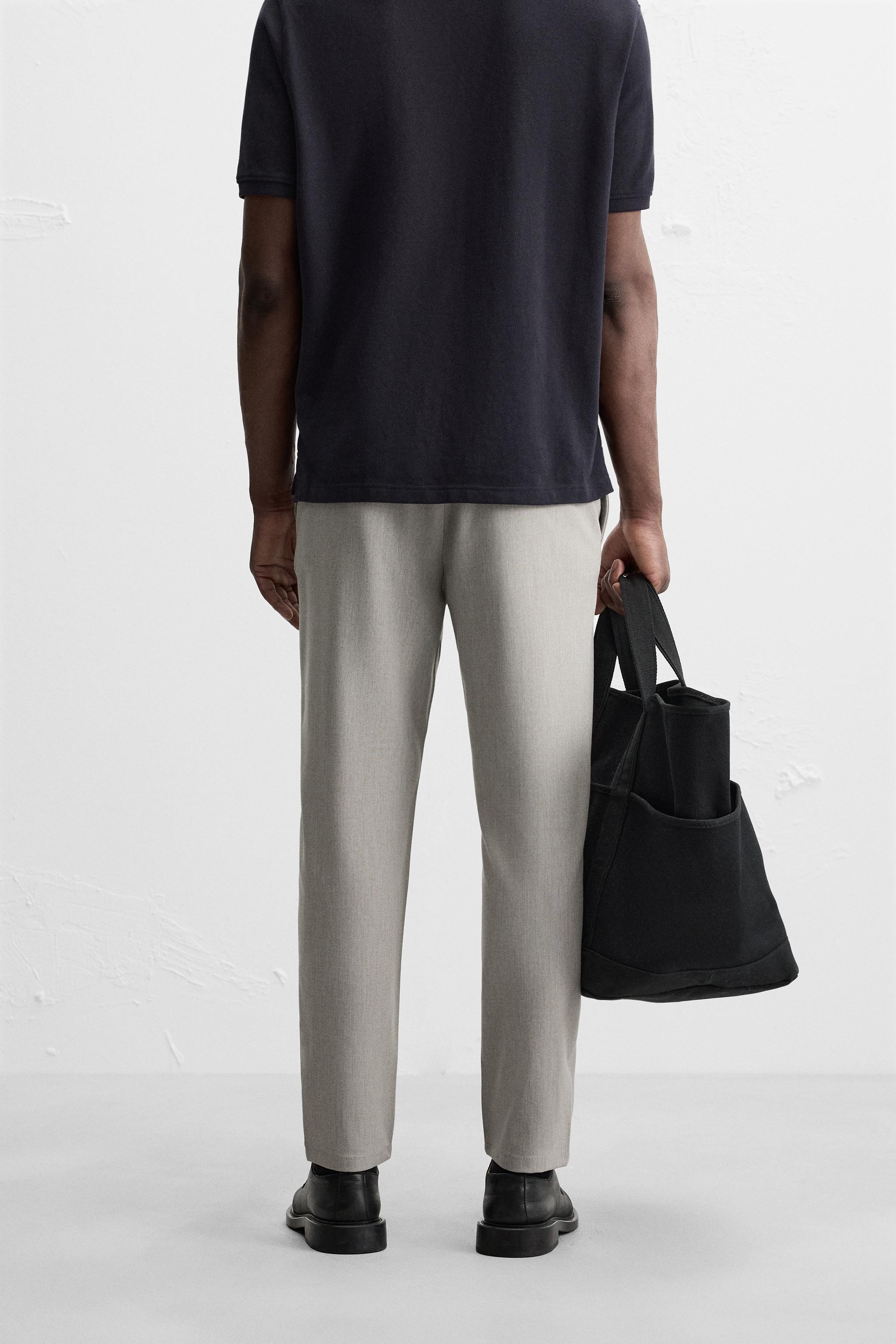 TEXTURED STRETCH PANTS