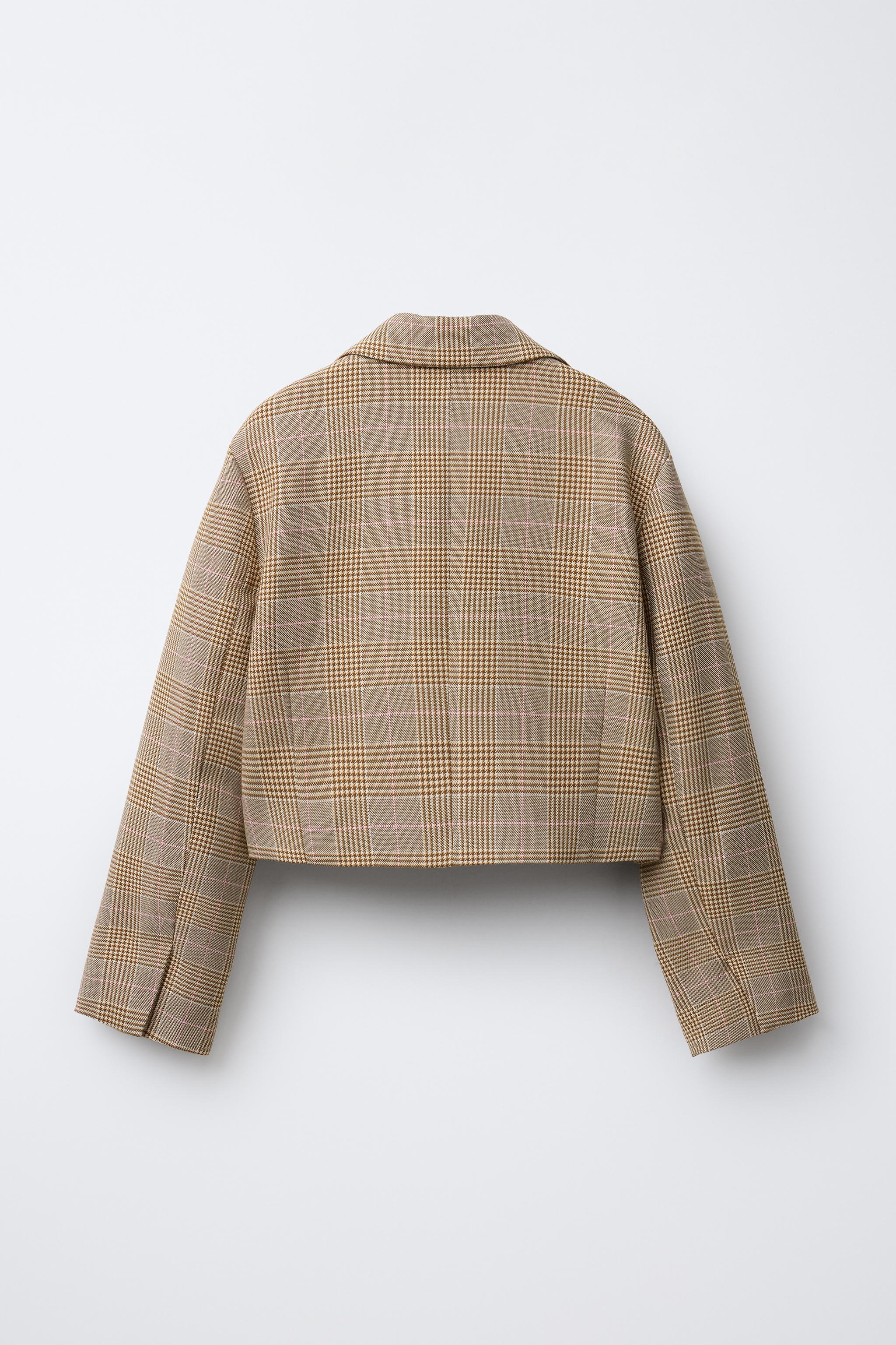 PLAID CROPPED BLAZER