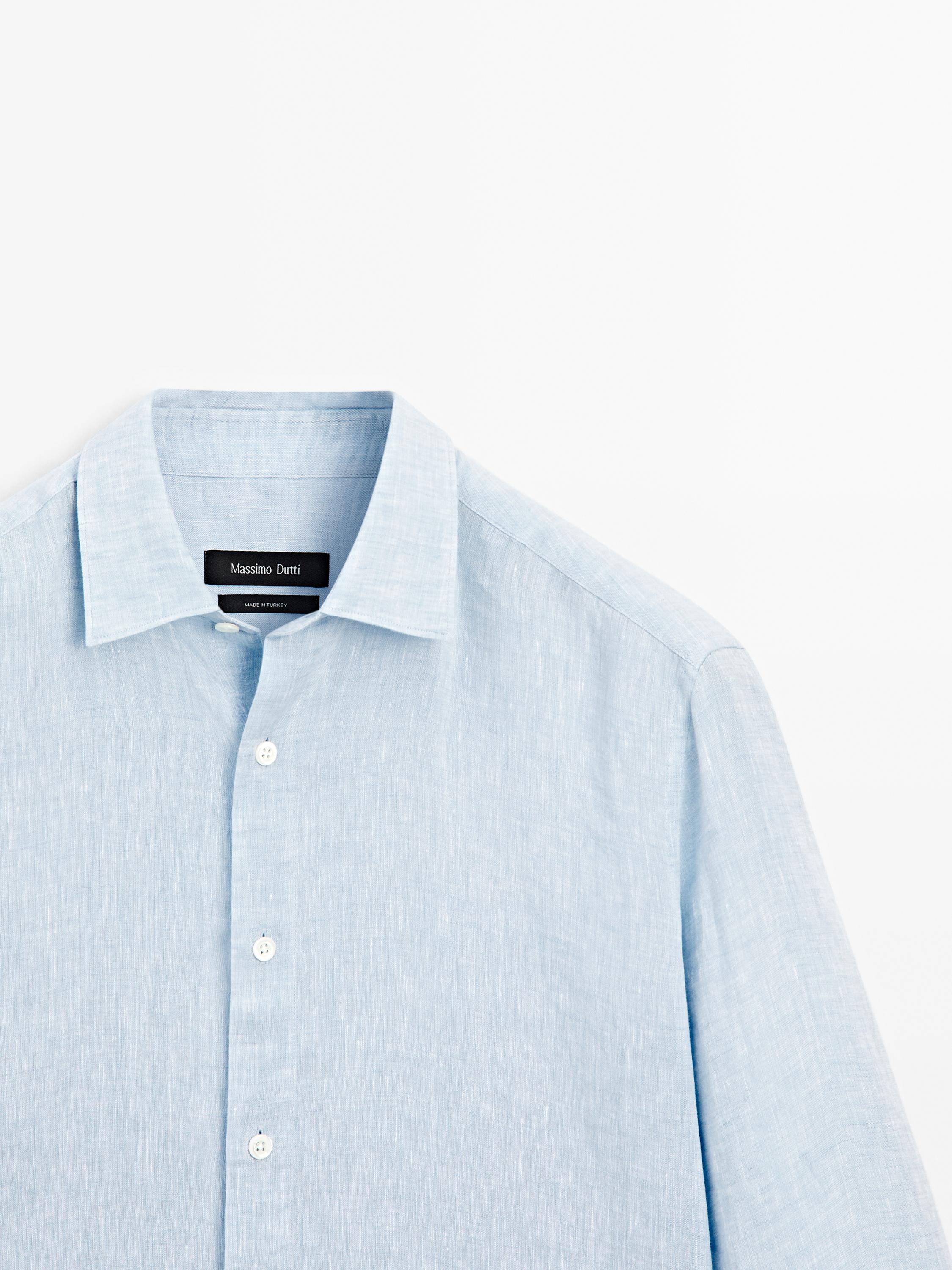 Slim fit 100% linen shirt