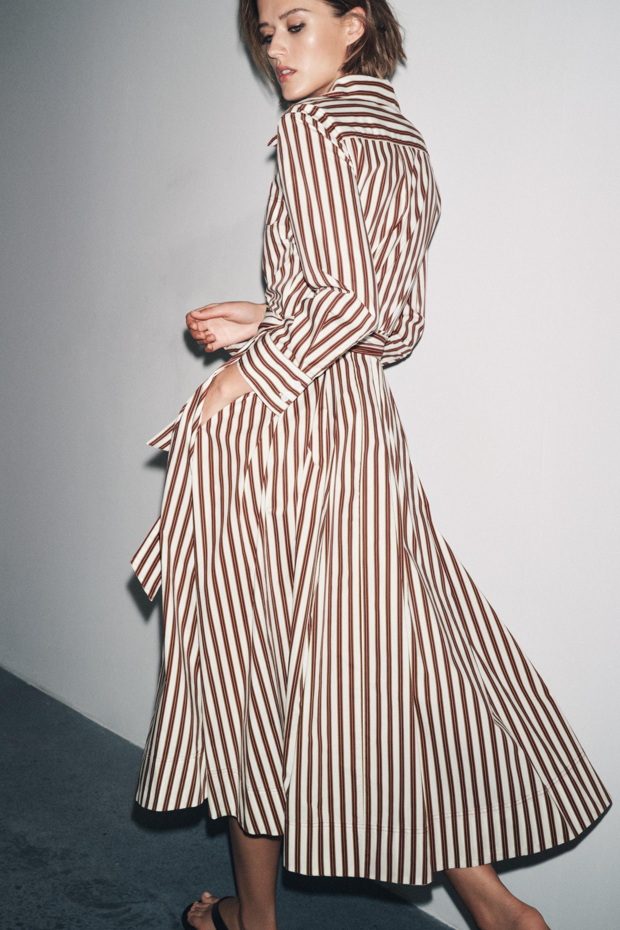 ZW COLLECTION STRIPED SHIRT DRESS