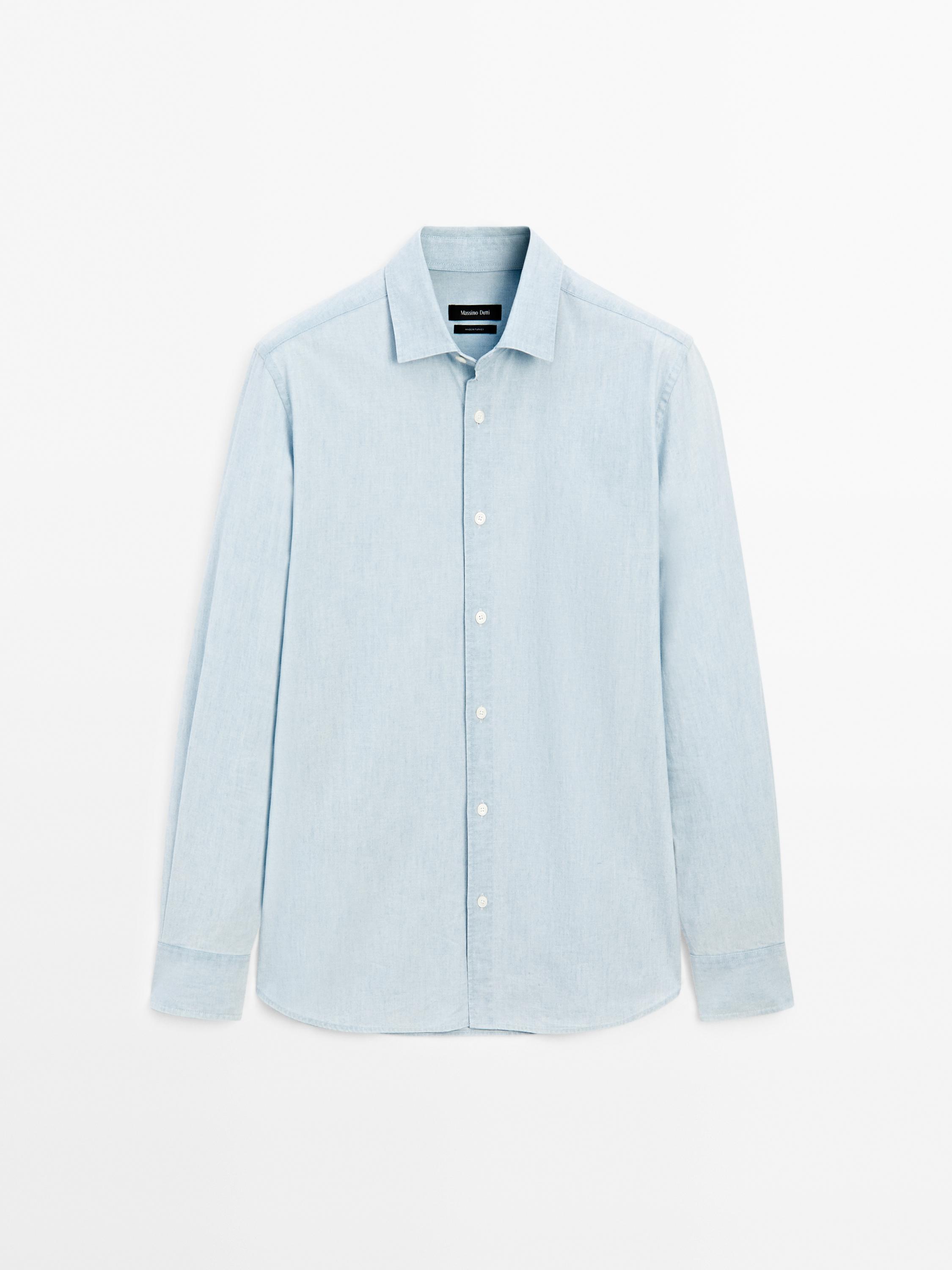 Denim slim-fit shirt