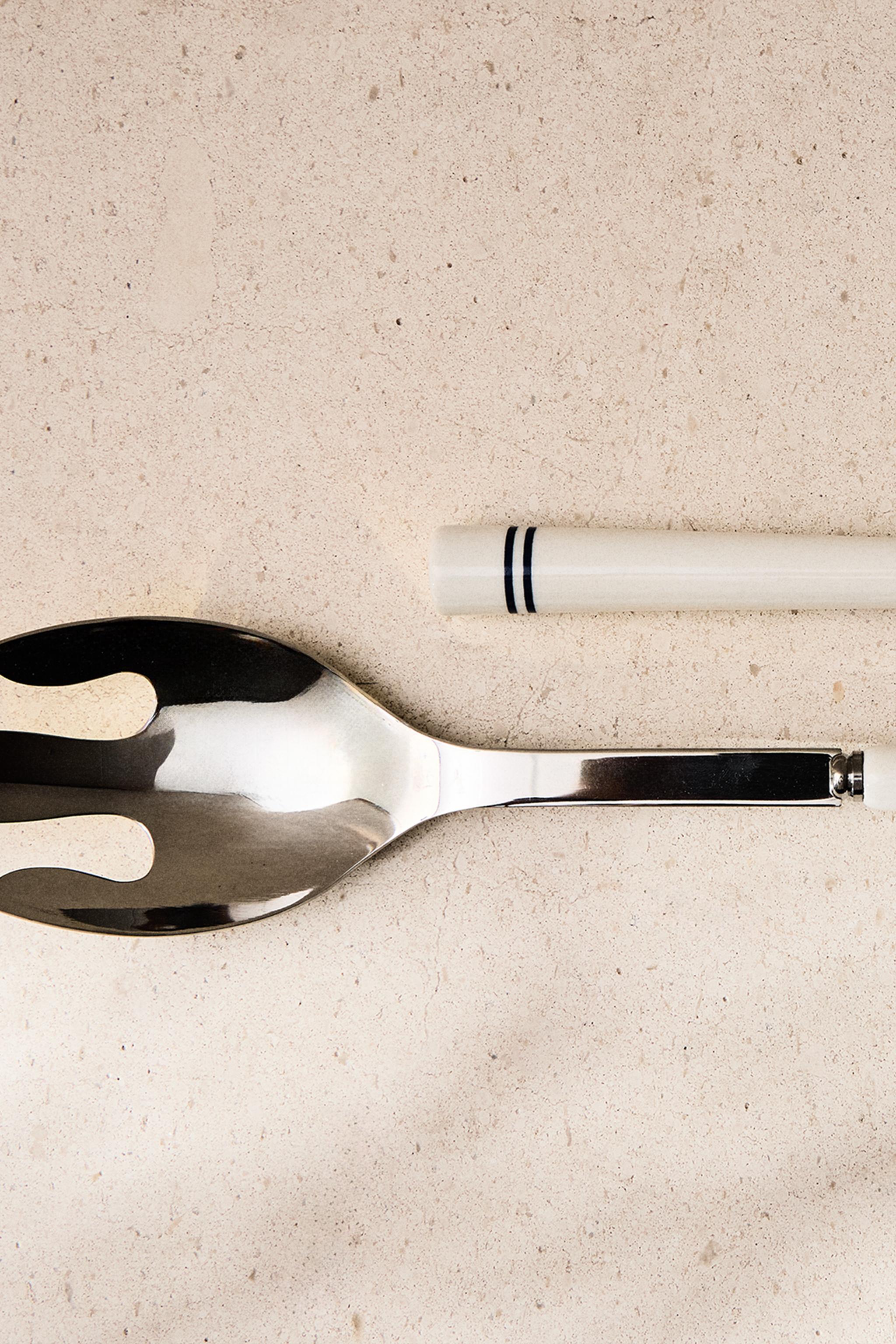 CERAMIC SALAD FLATWARE SET (SET OF 2)