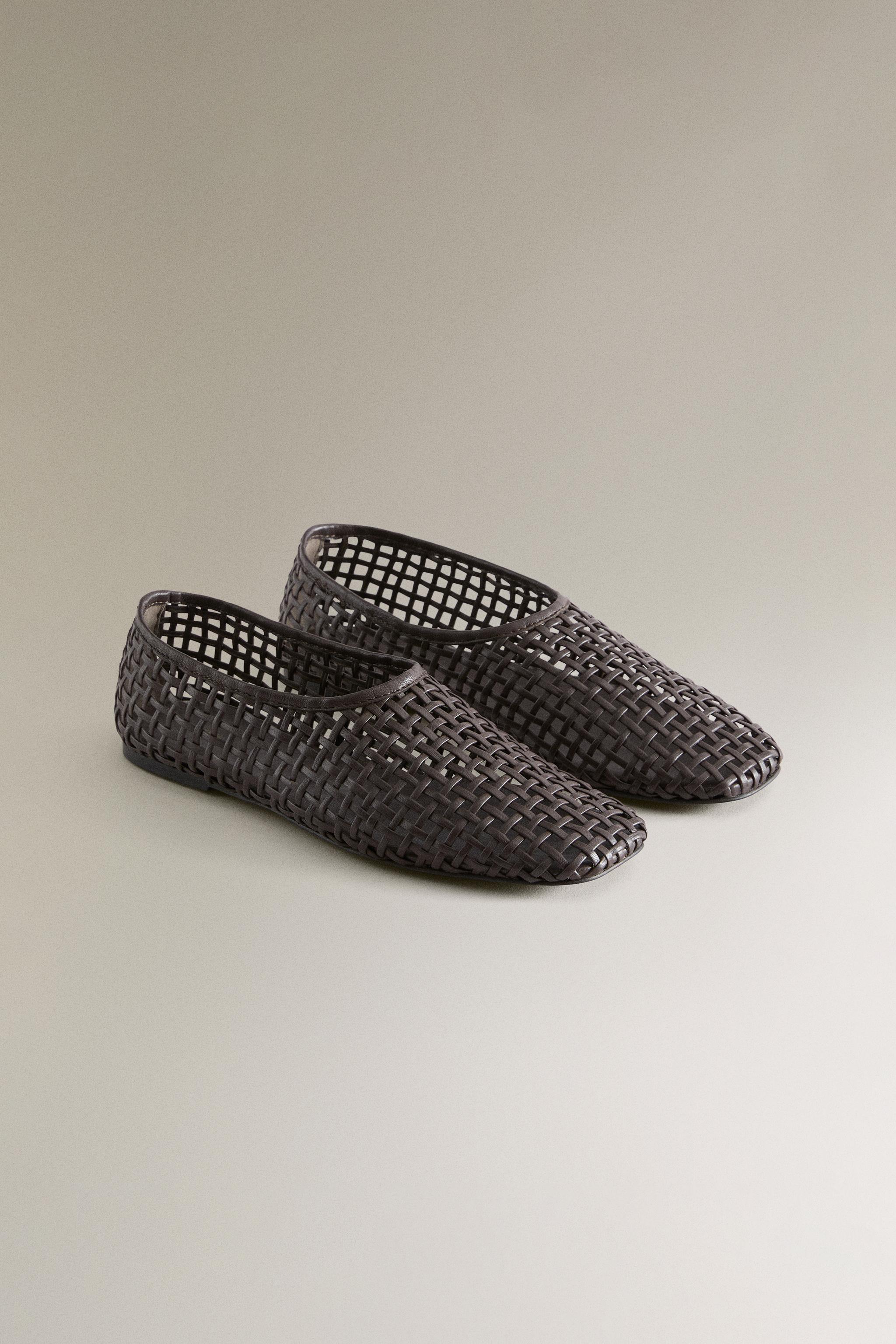 BRAIDED LEATHER BALLET FLATS